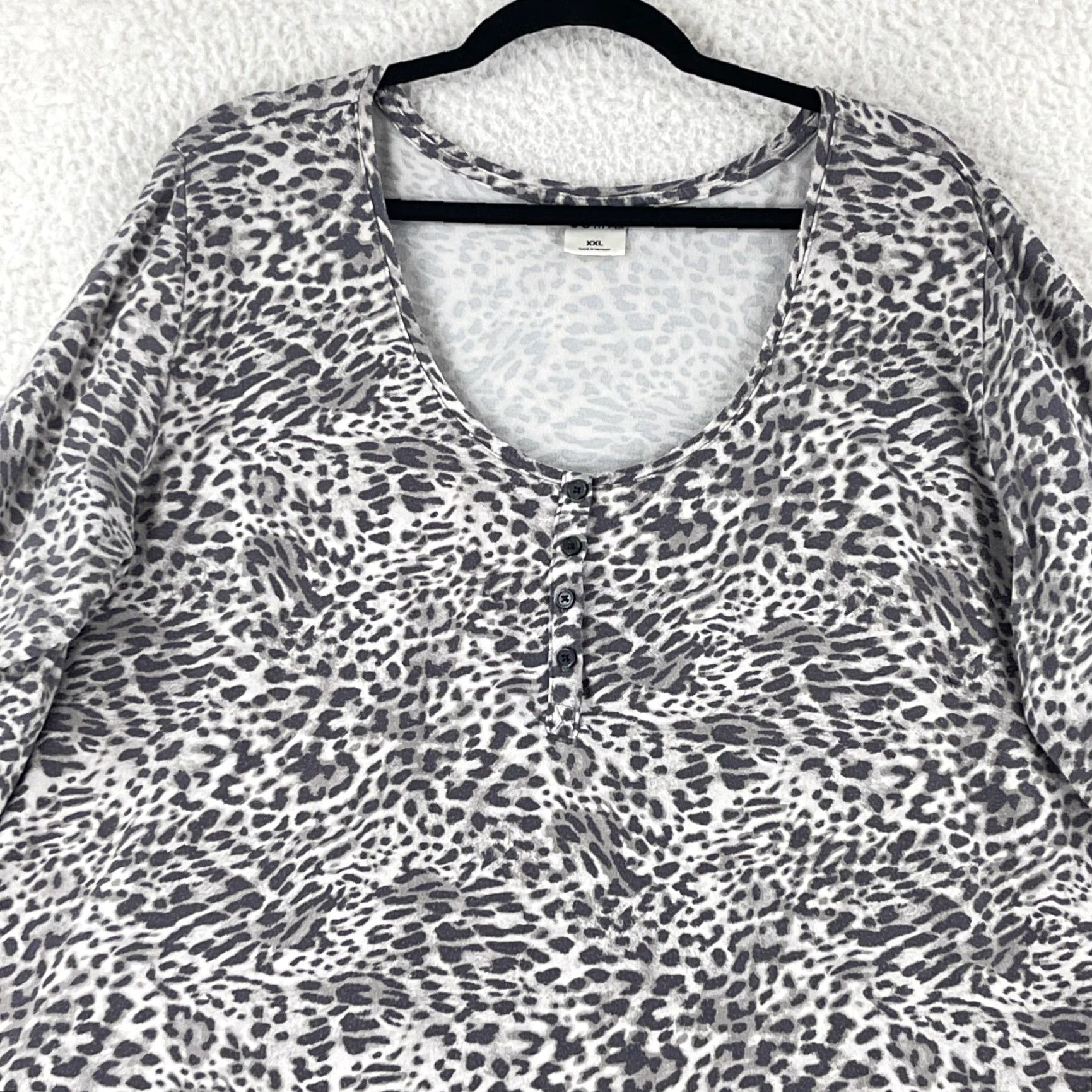 Vintage Soma Gray Animal Print Pullover Pajama Dress Womens Scoop Neck Stretch Size XXL Size XXL / US 16-18 / IT 52-54 - 2 Thumbnail