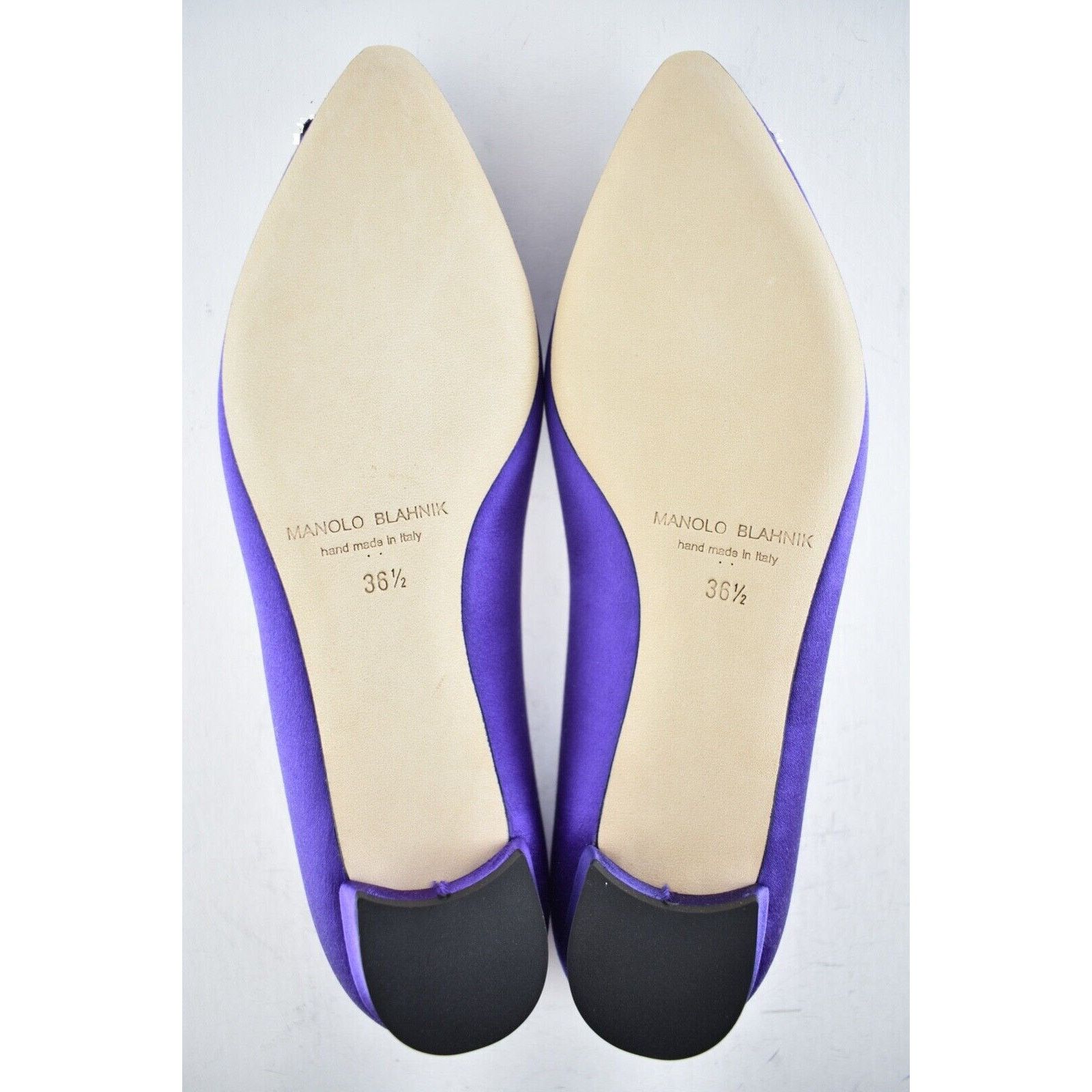 Manolo Blahnik Hangisi Purple Satin Jewel Buckle Ballerina Ballet Flat 36.5 Size US 6.5 / IT 36.5 - 12 Thumbnail