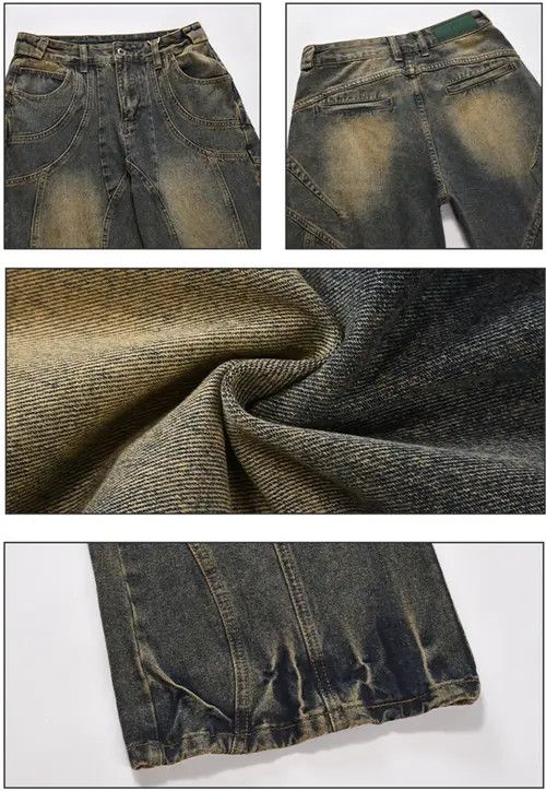 Japanese Brand Kusuno x Genji #35 Flared Jeans Men Wide Leg Baggy Trousers Size US 33 - 5 Thumbnail