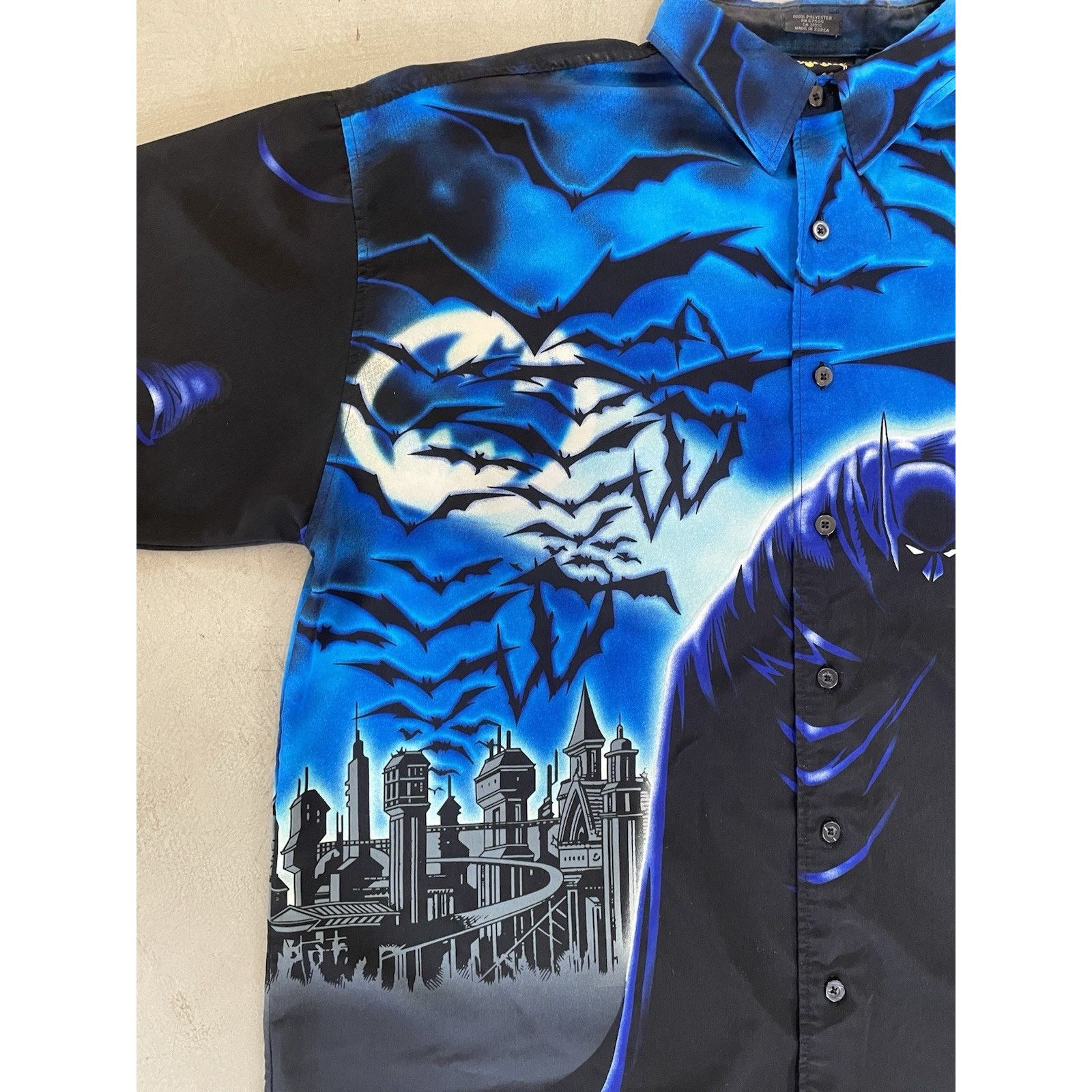DC Comics Vintage 2001 DC Batman Button Up Shirt All Over Print Size US XL / EU 56 / 4 - 4 Thumbnail