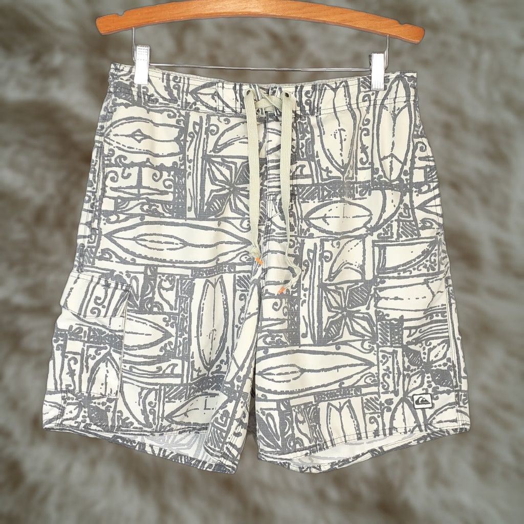 Quiksilver Quiksilver Ripstop Boardshorts Lined Swim Trunks Mens Medium 32" Beige Trunks Swimming Bottoms Men Limited Vintage? Size US 31 - 1 Thumbnail