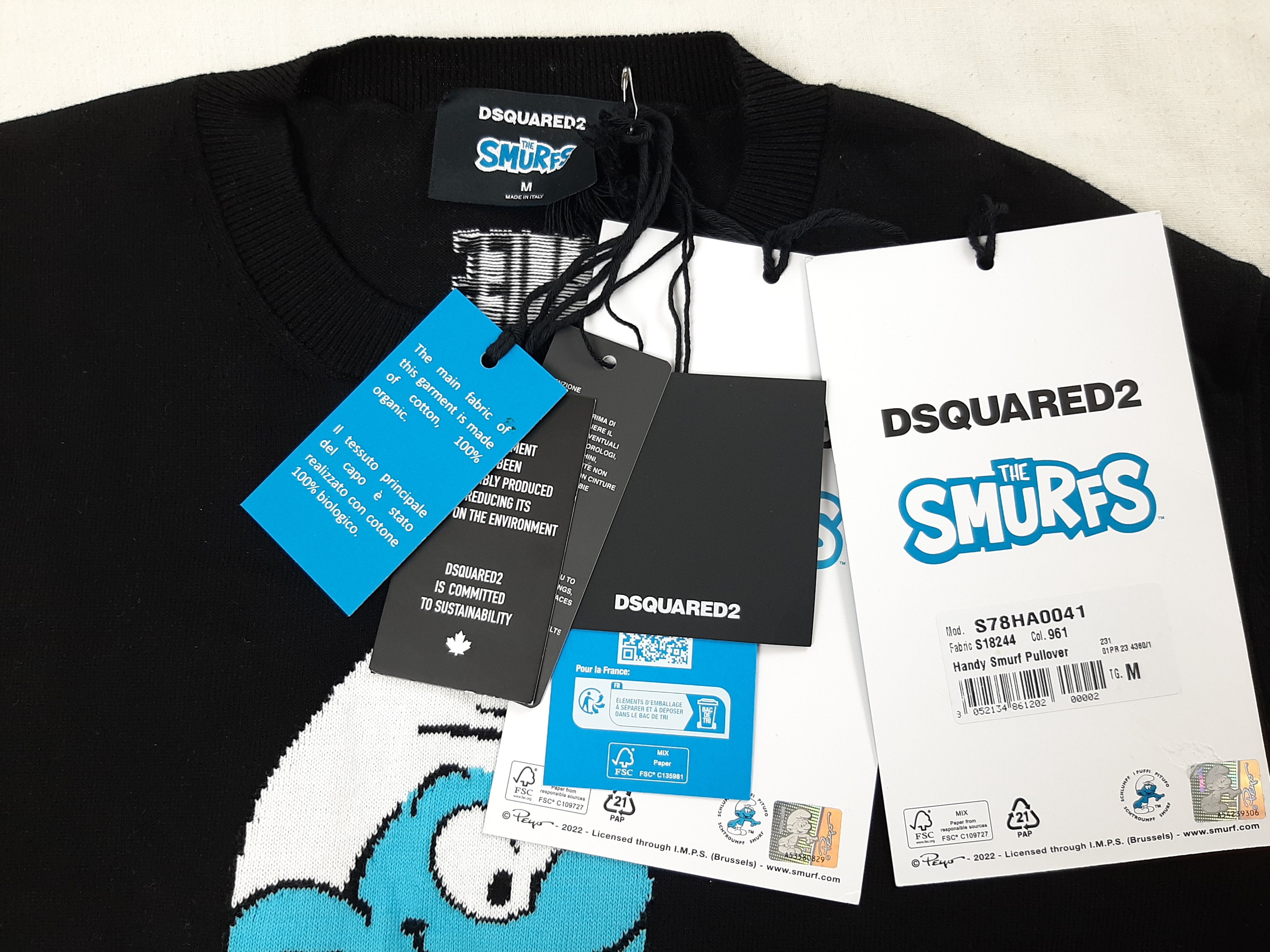 Dsquared2 Dsquared2 x The Smurfs Handy Smurf Sweater Men's Size M Size US M / EU 48-50 / 2 - 7 Thumbnail