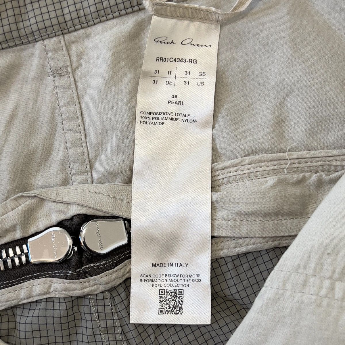 Rick Owens RICK OWENS SS23 “Bolan Banana” Pants in Pearl – Size 31 Size US 31 - 7 Thumbnail