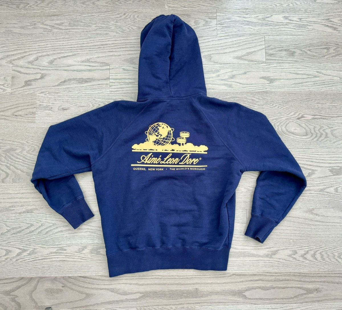 Distressed Hoodie Aime Leon Dore Blue Sweatshirt Aime Leon Dore