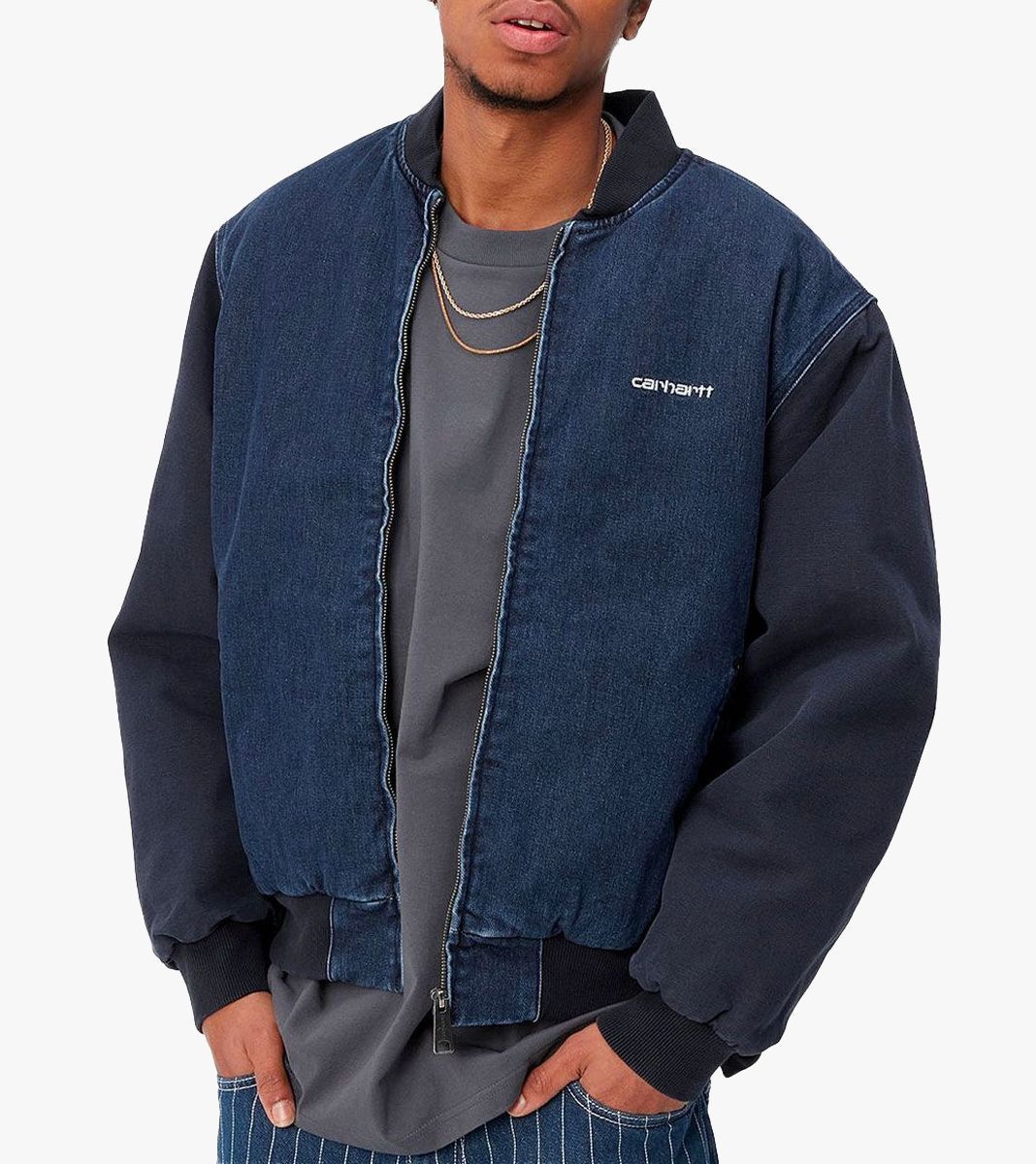 Carhartt × Carhartt Wip × Vintage Carhartt Work In Progress Paxon Bomber Blue Size S Size US S / EU 44-46 / 1 - 7 Thumbnail