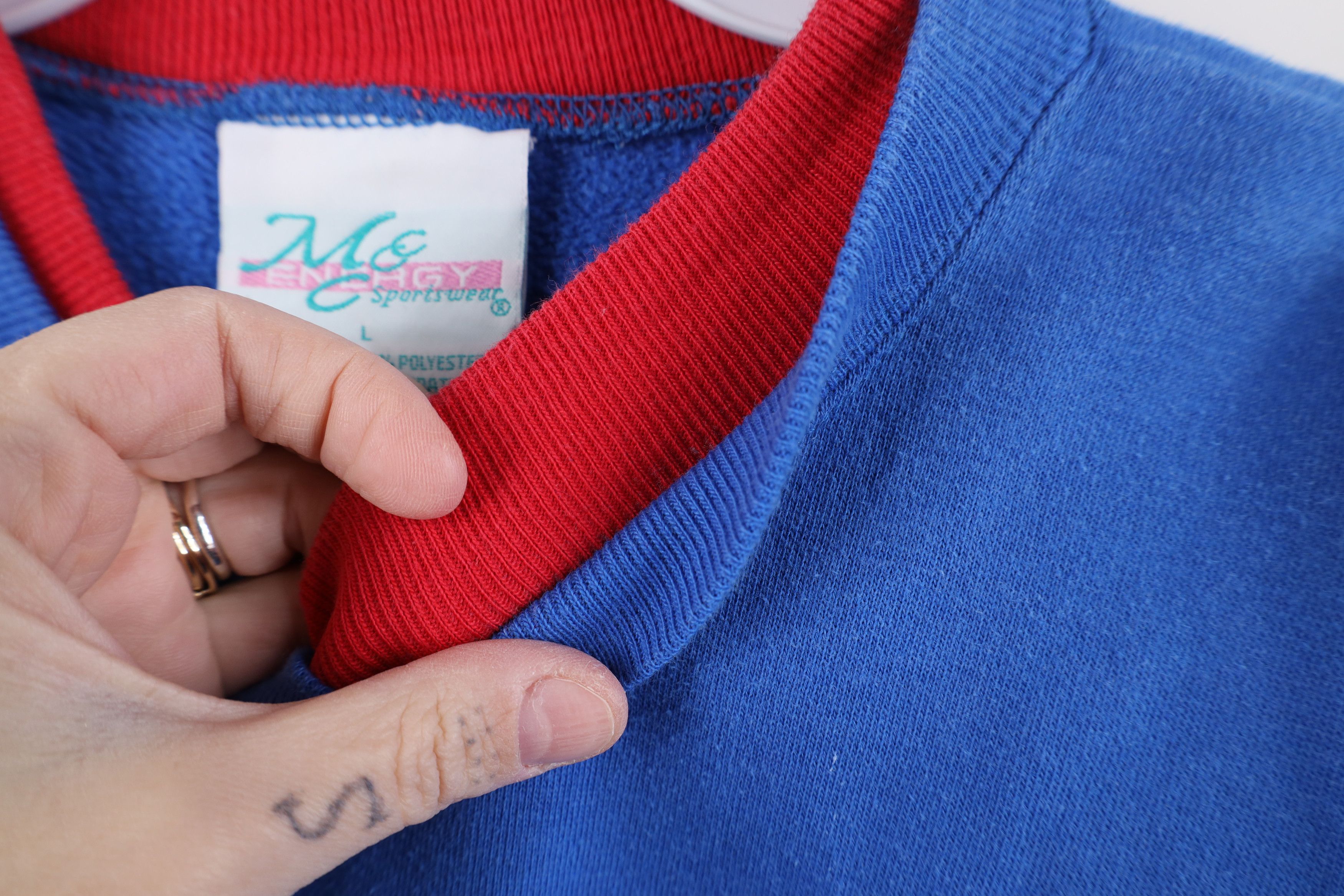 Vintage Vintage 90s Christmas Santa Claus Layered Sweatshirt Blue Size L / US 10 / IT 46 - 6 Thumbnail