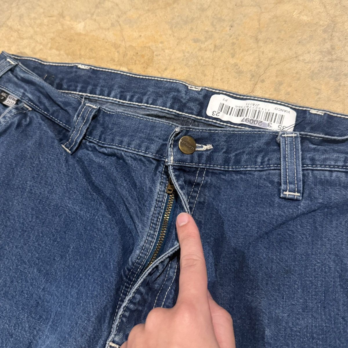 Carhartt 2000s Carhartt Faded Baggy Carpenter Jeans ERD Grunge Y2K Size US 35 - 9 Thumbnail