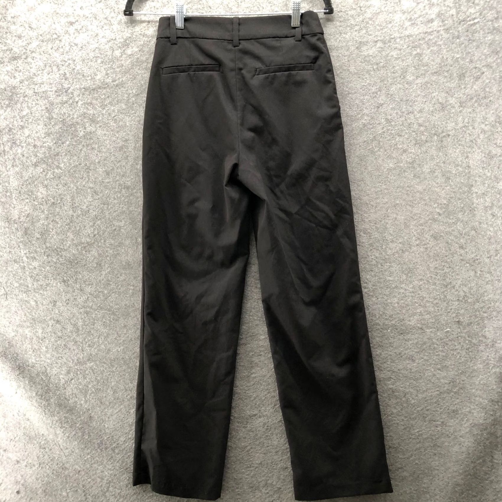 H&M H&M Wide Leg Dress Pants Womens 2 Black High Rise Relaxed Straight Flat Front Size 26" / US 2 / IT 38 - 2 Thumbnail