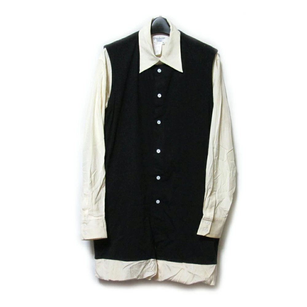 Yohji Yamamoto Yohji Yamamoto POUR HOMM Silk x Cotton Vest Layered Shirt Size US L / EU 52-54 / 3 - 1 Thumbnail