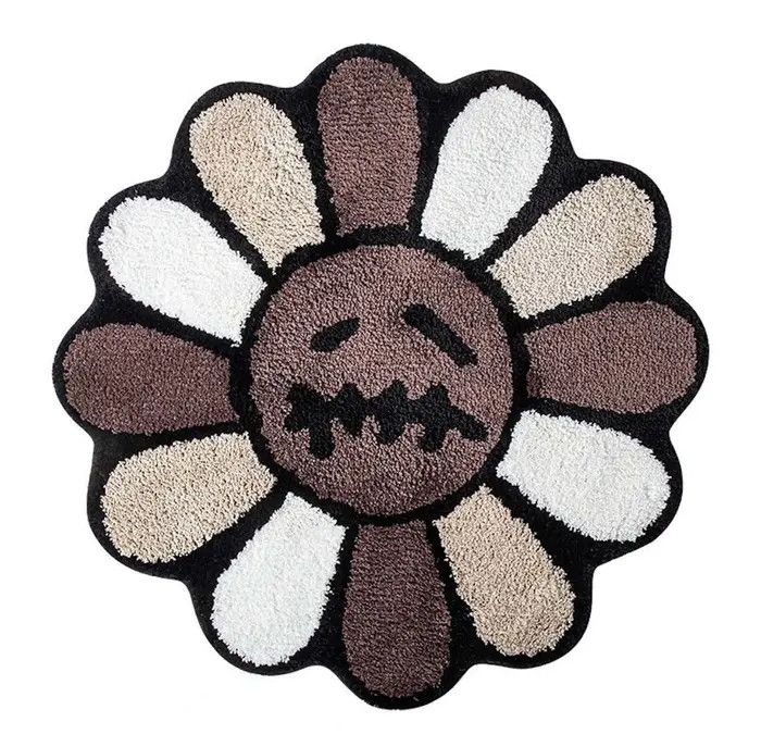 Handmade 100cm 3D Handmade Smiley Flower Art Soft Rug Size ONE SIZE - 6 Thumbnail