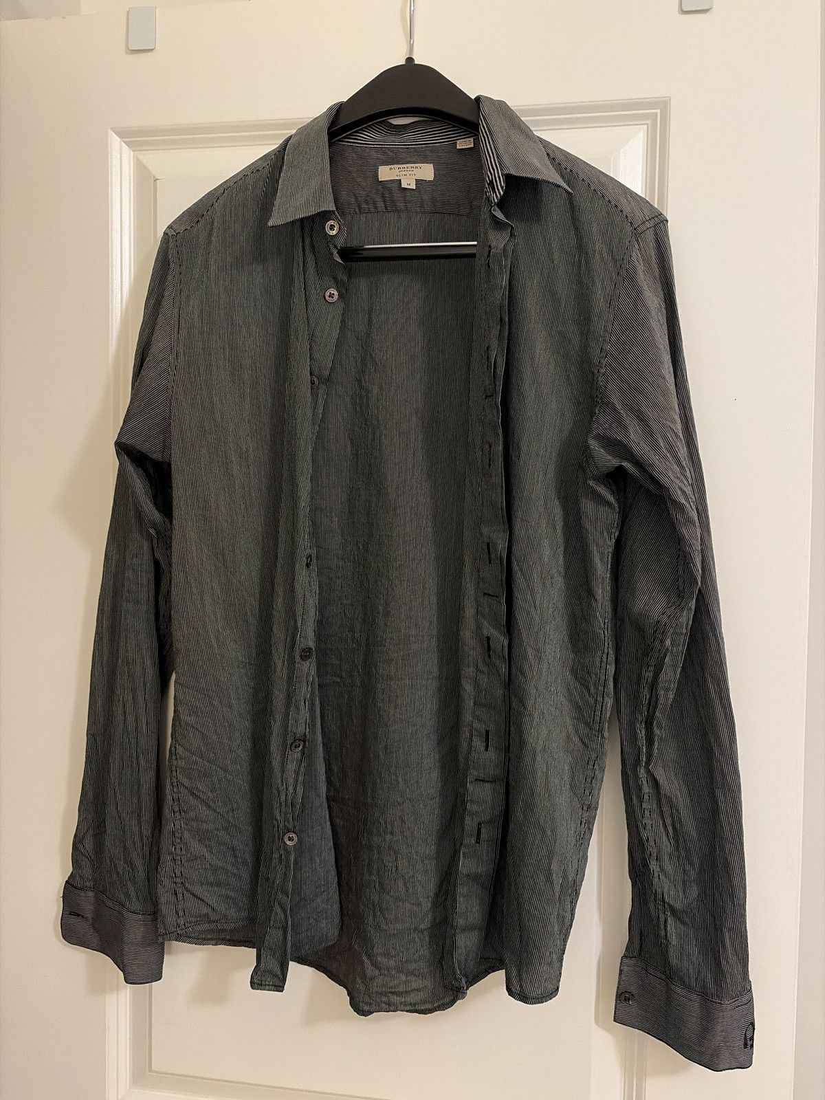 Burberry Burberry Slim Fit Pinstripe Dress Shirt Size 44R - 1 Thumbnail