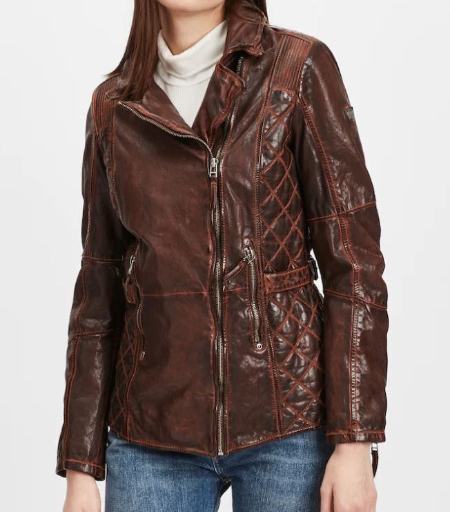 Gypsy Sheepskin Brown Leather Jacket Gipsy Distressed Size 6XL Size 4XL / US 24-26 - 1 Thumbnail