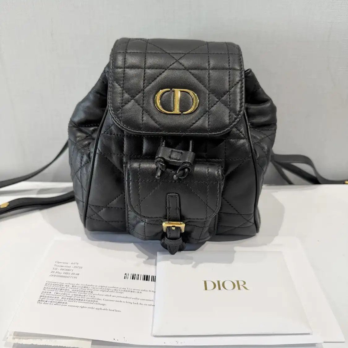 Dior DIOR Caro black sheepskin rattan plaid quilted backpack Size ONE SIZE - 1 Thumbnail