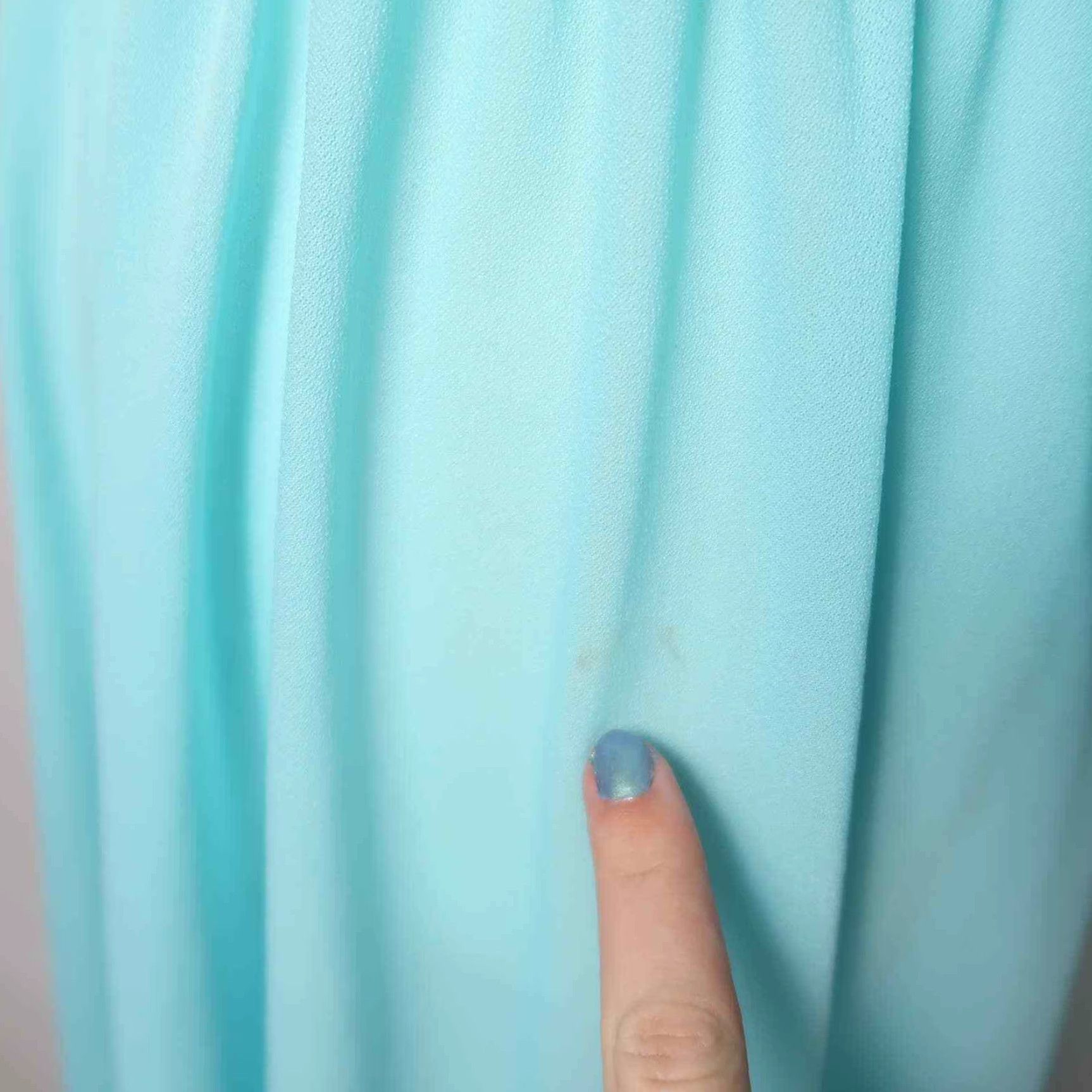 Vintage VINTAGE 70s Lady Carol Blue Blouson Midi Dress 12 Work Secretary/Geek - Polyester - Turquoise - Length 44 - Elastic Waist - Excellent Condition Size XL / US 12-14 / IT 48-50 - 4 Thumbnail