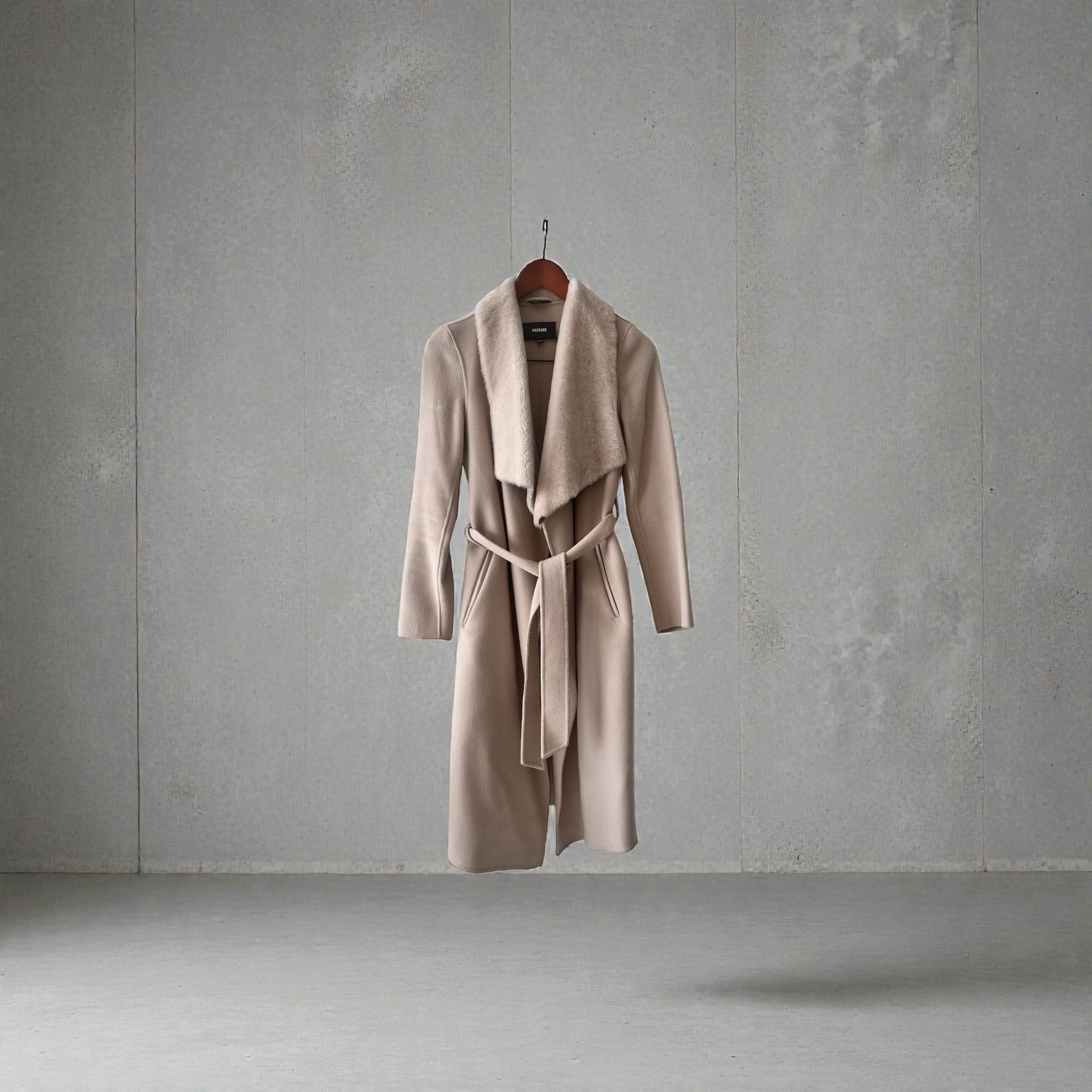 Mackage Wrap coat with shearling collar Size XXS / US 00 / IT 34 - 1 Thumbnail