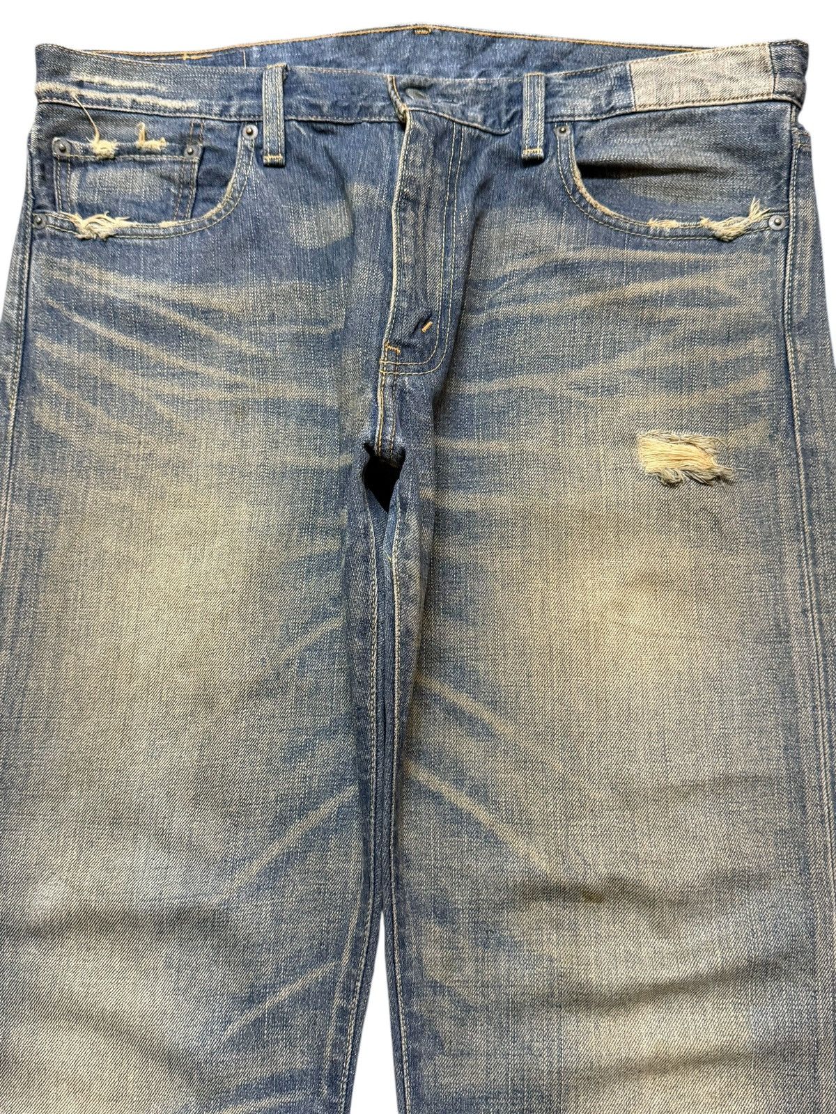 Levi's Vintage Y2K Levis 505 Mud Wash Faded Clawmark Distressed Size US 34 / EU 50 - 3 Thumbnail
