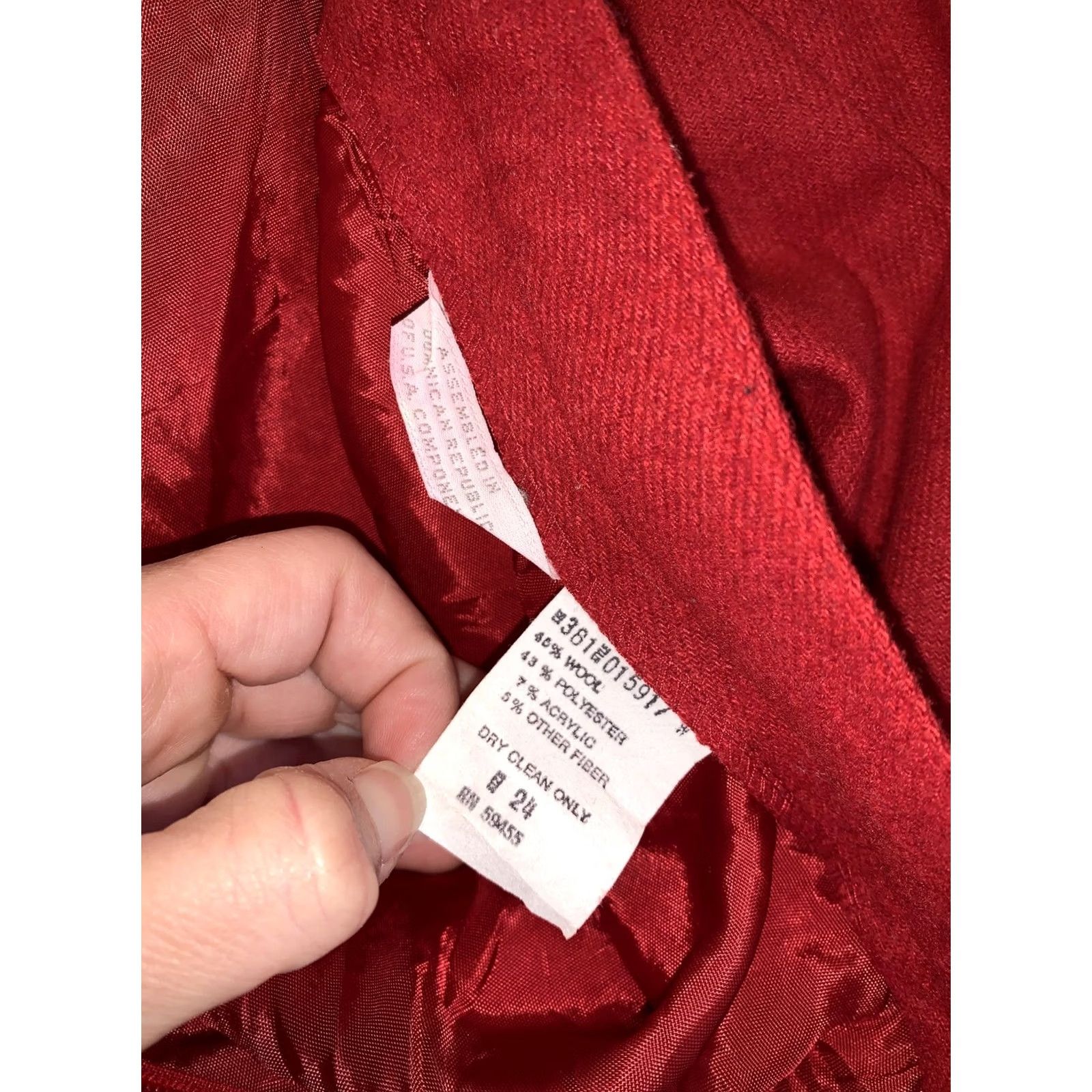 Vintage VINTAGE Red Wool Straight Skirt Womens Size 24 Knee Length 80s 24 Womens Skirt Size 42" / US 20 - 7 Thumbnail