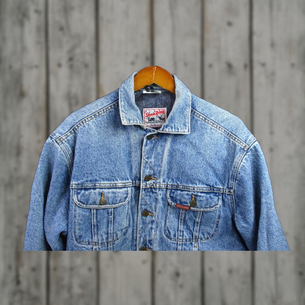 Blouson Vintage Lee Storm Rider – En Denim Bleu, Taille M, Style Intemporel