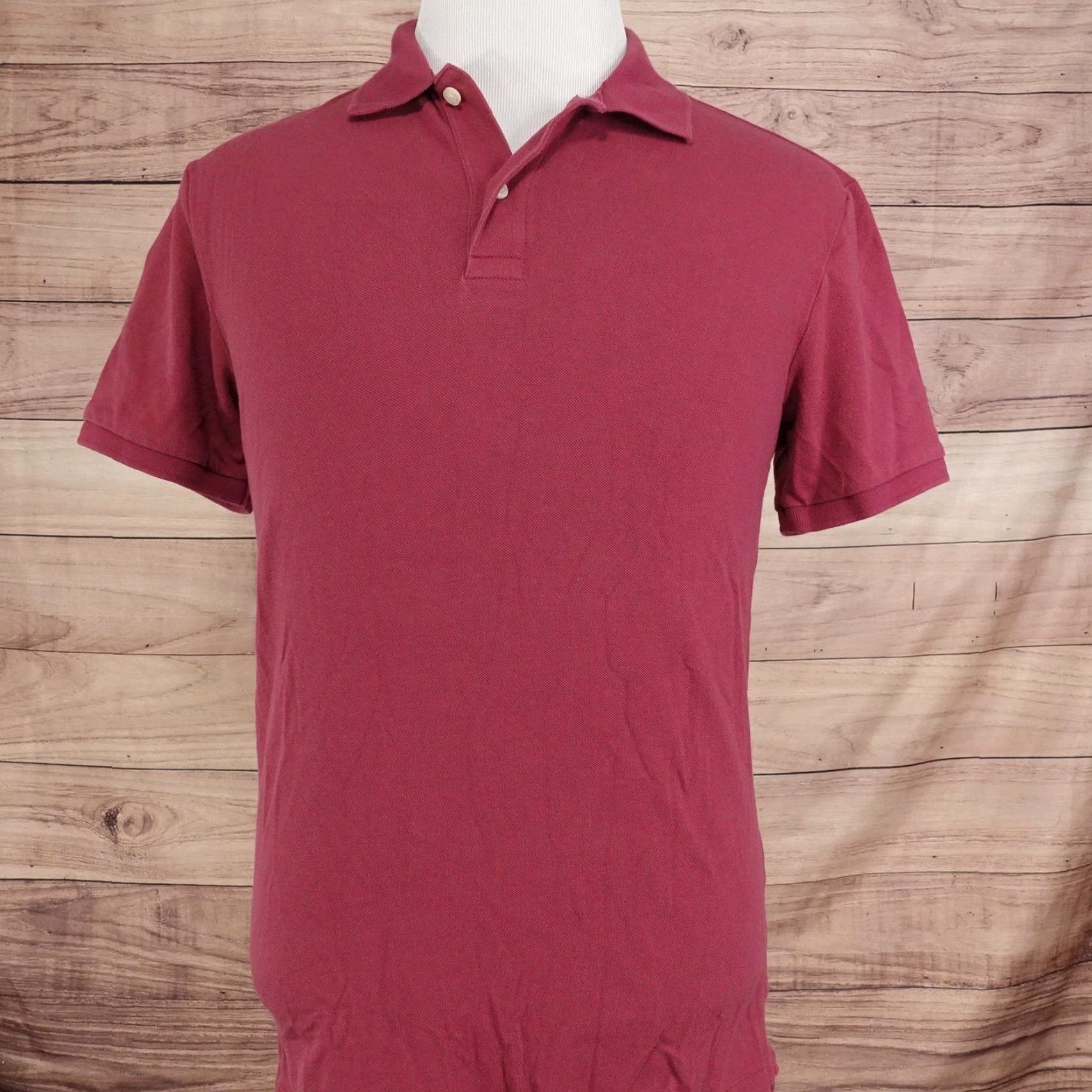 Gap GAP Polo Shirt Mens M Burgundy Stretch Pique Short Sleeve Casual Collared Adult Medium Burgundy - 98% Cotton, 2% Spandex Mens Size US M / EU 48-50 / 2 - 3 Thumbnail
