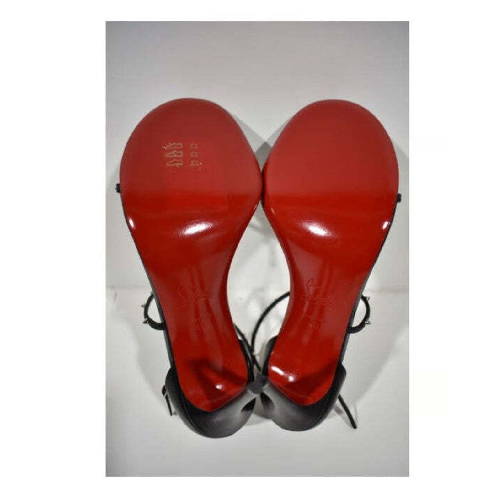 Christian Louboutin Riojana Spikes 100 Black Ankle Strappy Sandal Heel Pump 40 Size US 10 / IT 40 - 10 Thumbnail