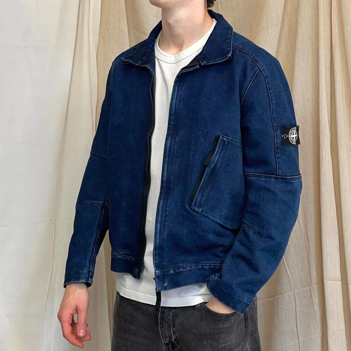 Stone Island Stone Island Polypropylene Denim Articulated Jacket sz L Size US L / EU 52-54 / 3 - 13 Thumbnail