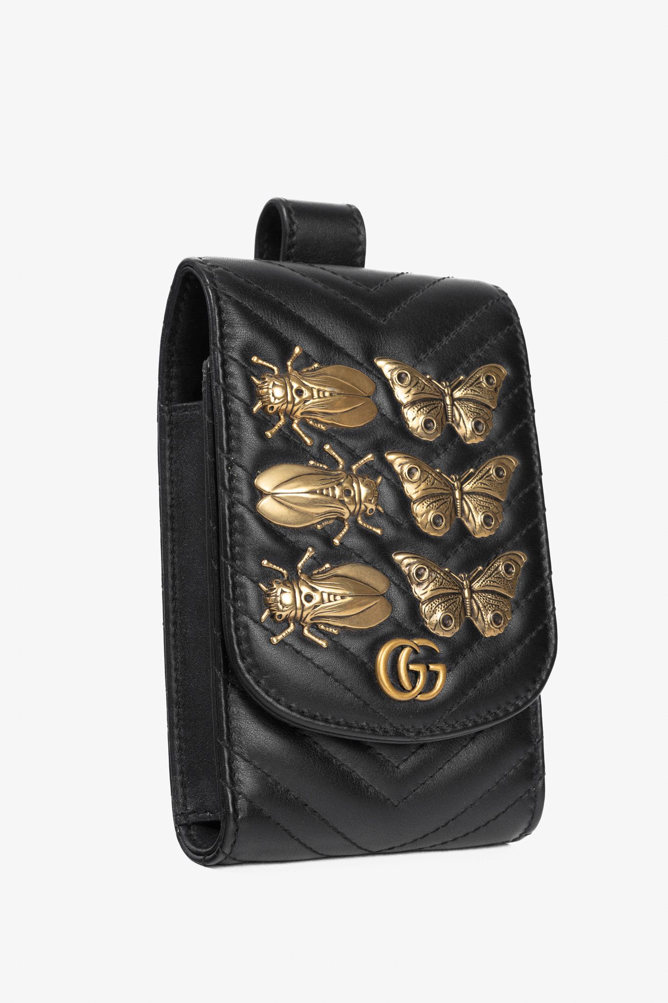 Gucci Gucci GG Marmont Quilted Leather Animal Studs Belt Pouch Size ONE SIZE - 2 Thumbnail