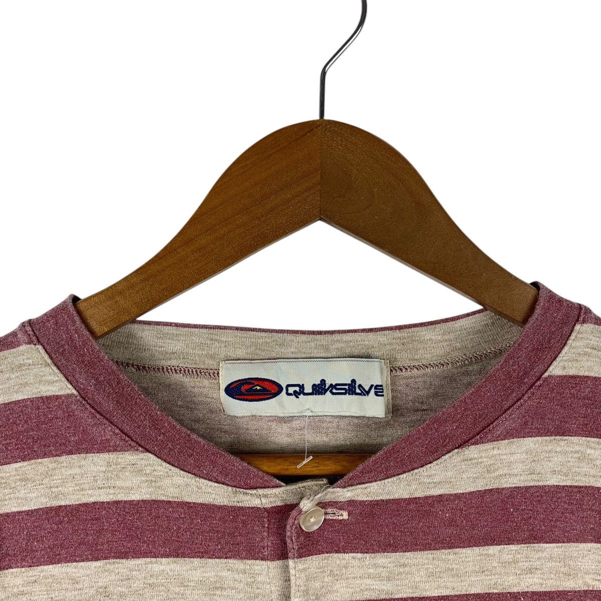 Quiksilver Vintage 90s QUIKSILVER hanley neck stripe tee Size US L / EU 52-54 / 3 - 5 Thumbnail