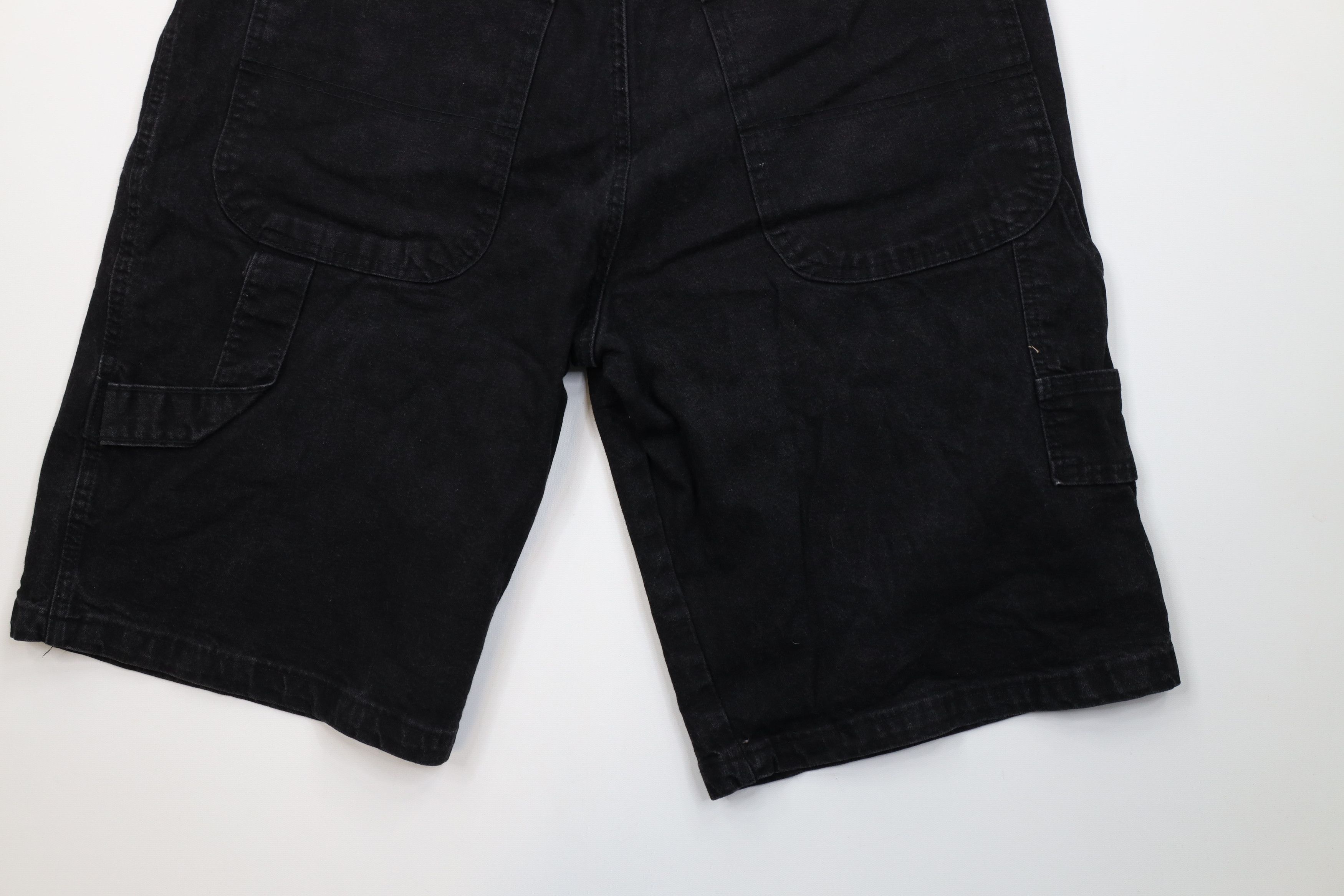 Vintage Vintage 90s Y2K Streetwear Dungaree Denim Shorts Black Size US 38 / EU 54 - 10 Thumbnail
