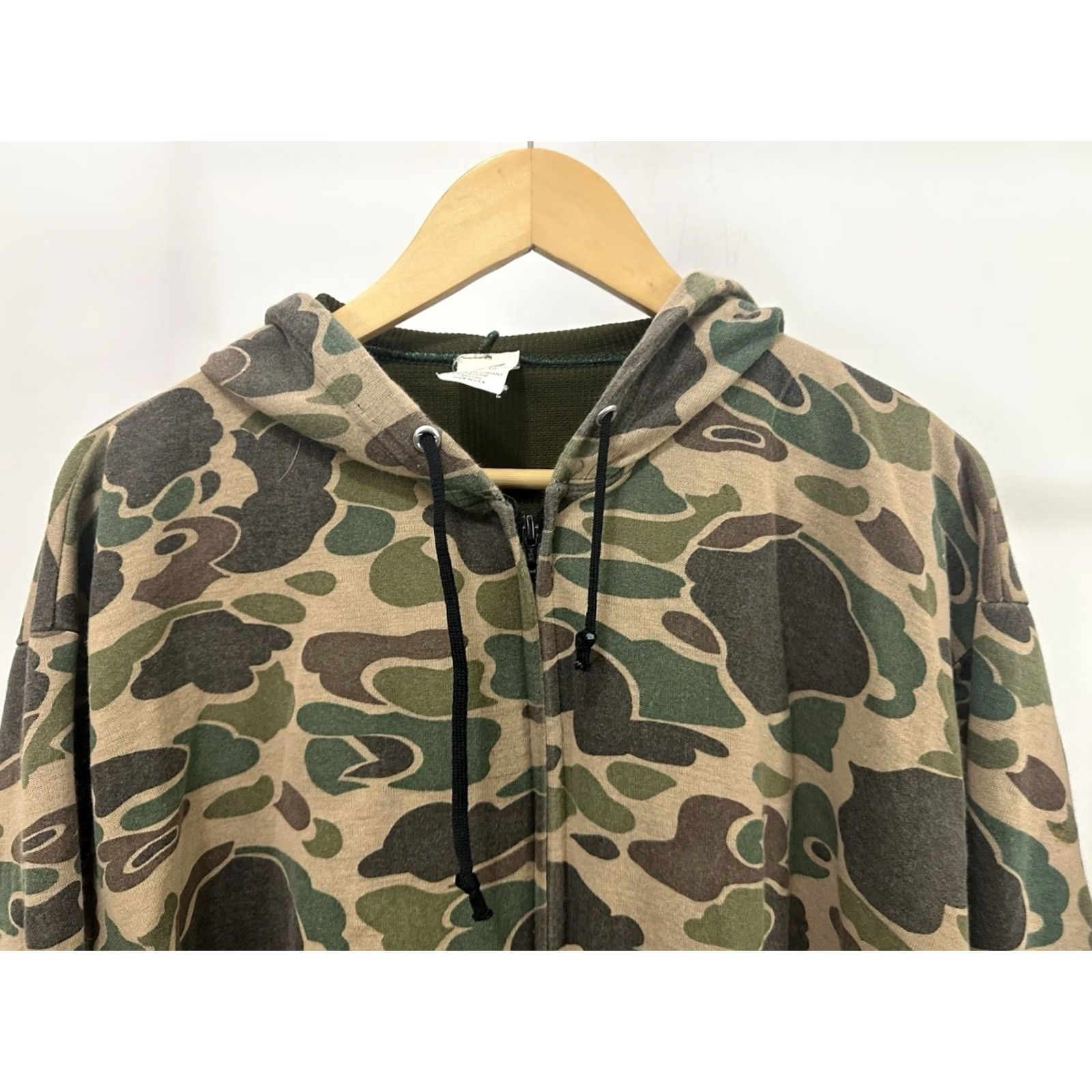 Vintage VTG 80s Faded Frog Camouflage Hunting Thin Worn Zip Hoodie Sweatshirt XL Mens ACe Sportswear Size US XL / EU 56 / 4 - 5 Thumbnail