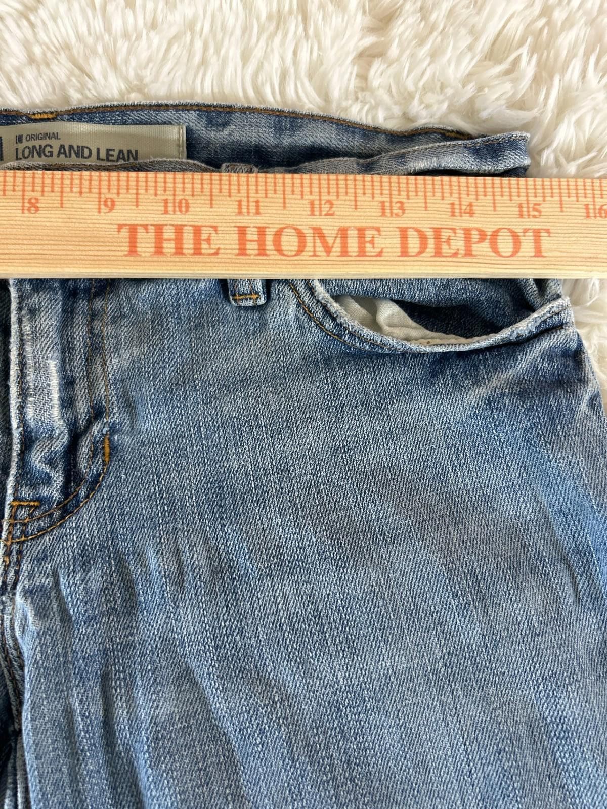 Gap GAP Y2K Long Lean Jeans Sz2L Boot Cut Distressed Frayed Hem Size 29" - 5 Thumbnail