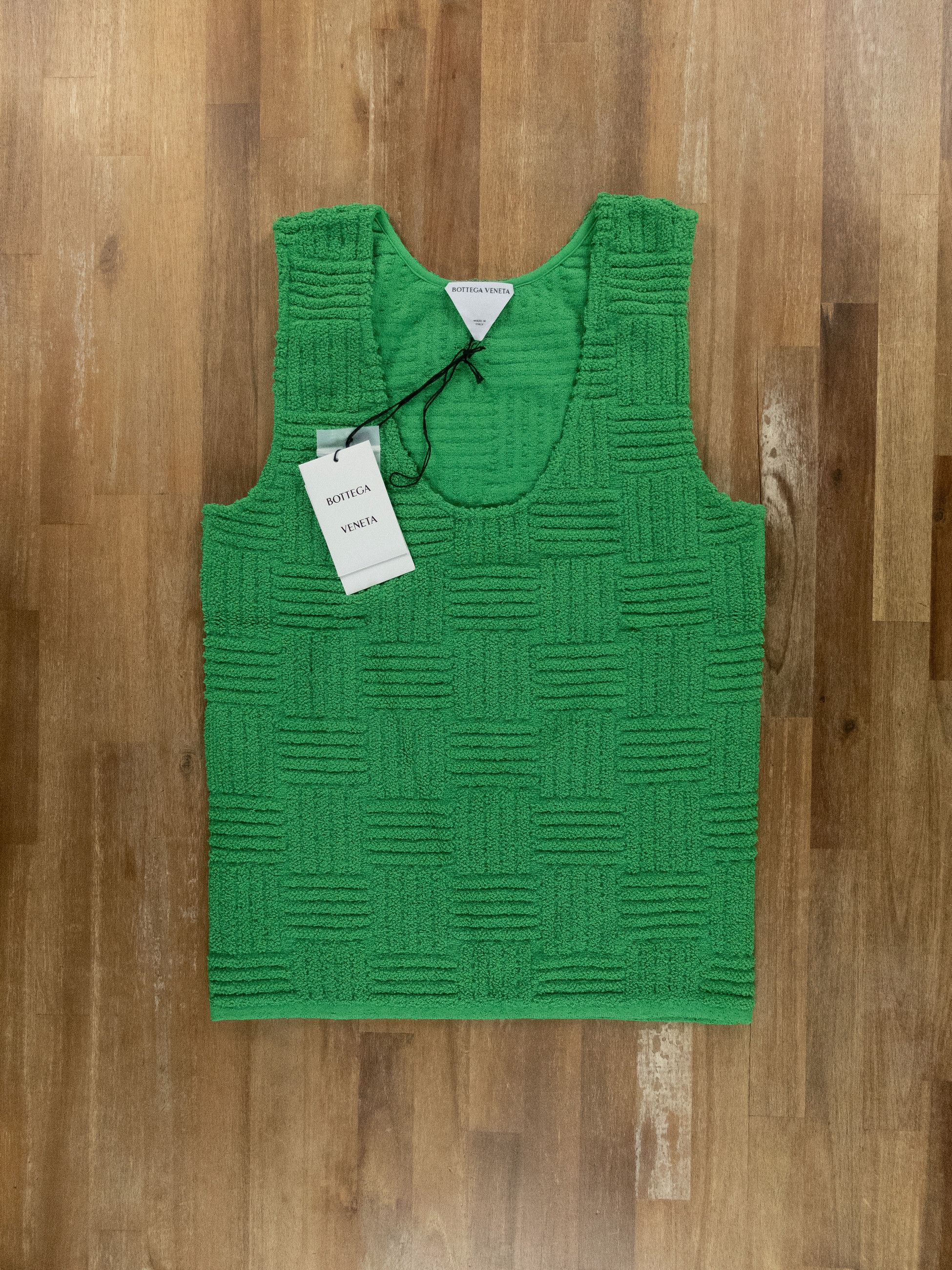 Bottega Veneta BOTTEGA VENETA green Terry cloth towelling tank top t-shirt Size US M / EU 48-50 / 2 - 1 Thumbnail