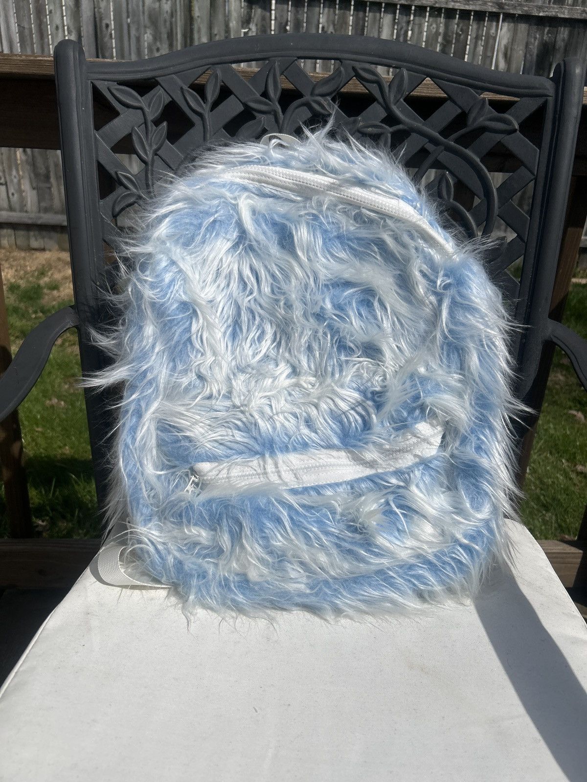 Other Blue and White Fur Backpack Size ONE SIZE - 1 Thumbnail