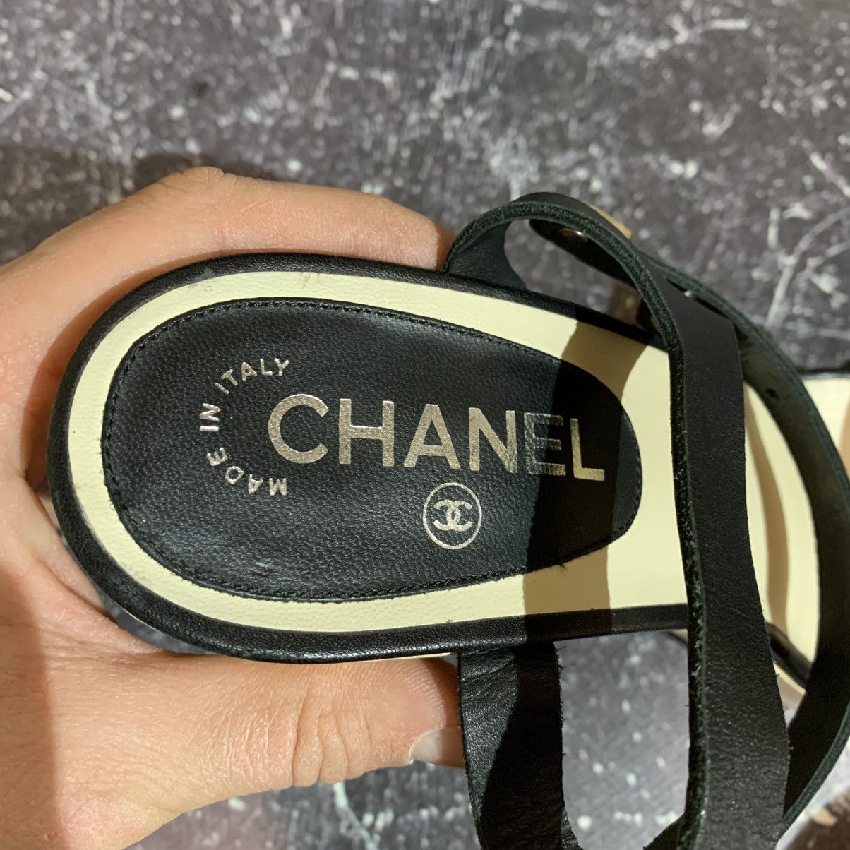 Chanel Women's CHANEL Ankle Strap Platform Sandals Leather Size 40 Size US 10 / IT 40 - 13 Thumbnail