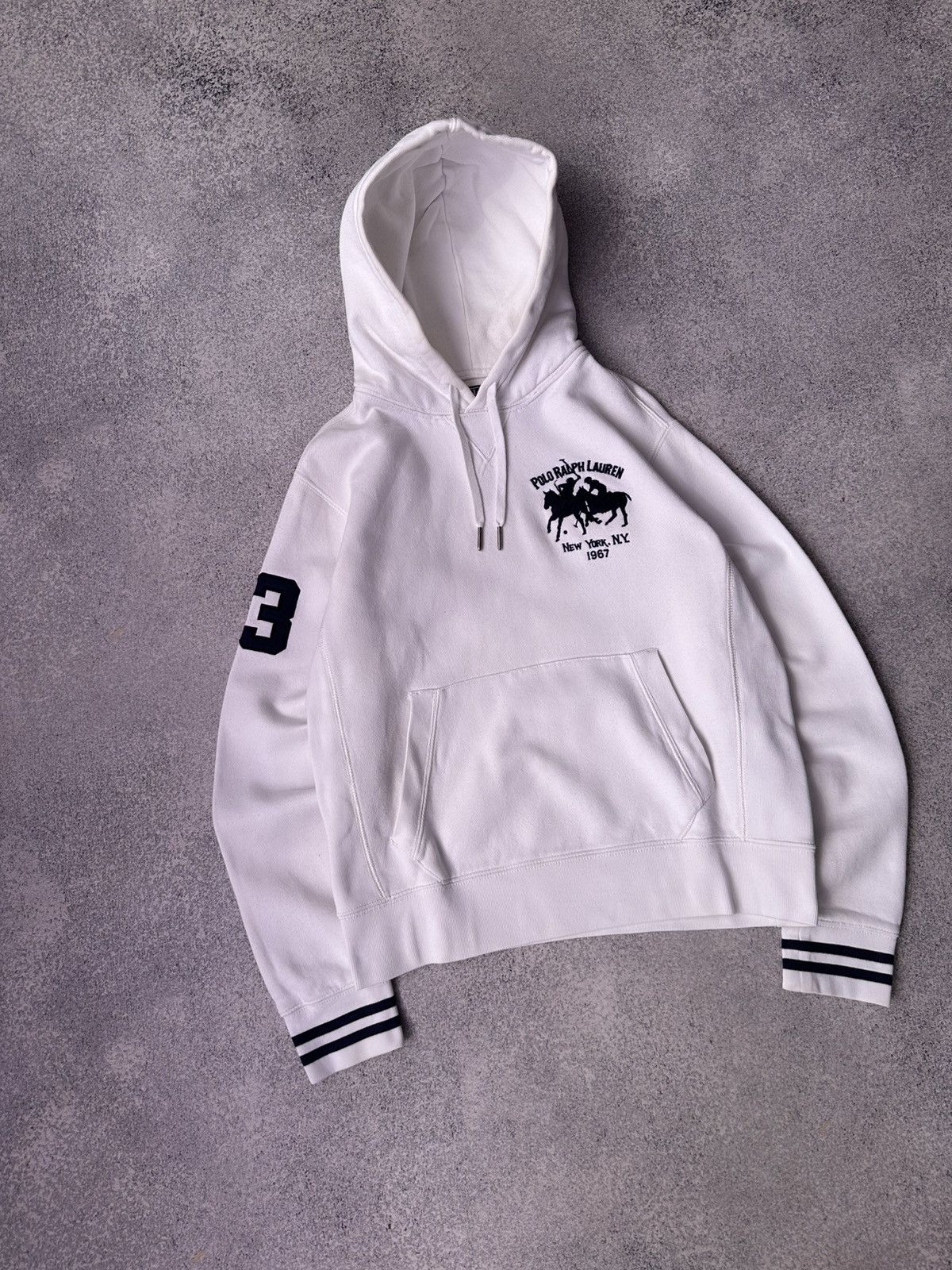 Polo Ralph Lauren × Vintage Vintage Polo Ralph Lauren New York Club White Hoodie Size US S / EU 44-46 / 1 - 2 Thumbnail