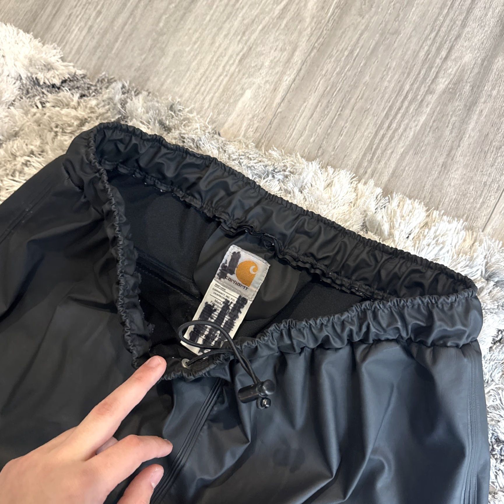 Carhartt VINTAGE Carhartt Rain Pants Polyurethane Double Knee 100250001 Mens M Black Pants Mens 30 in Inseam Size US 31 - 7 Thumbnail