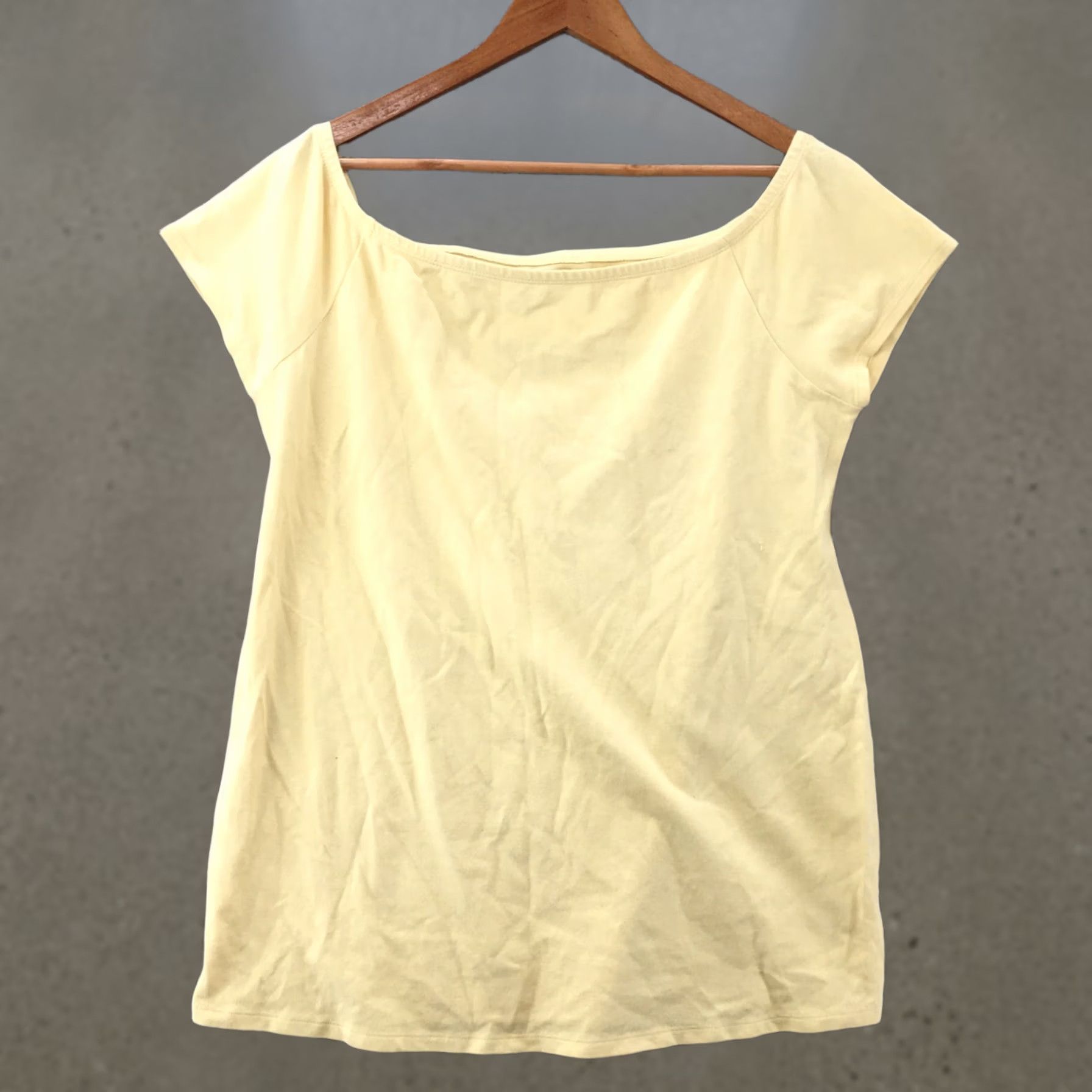 Vintage Motherhood Maternity Blouse Top Womens XL Yellow Cotton Blend Cap Sleeves NWT Size XL / US 12-14 / IT 48-50 - 1 Thumbnail