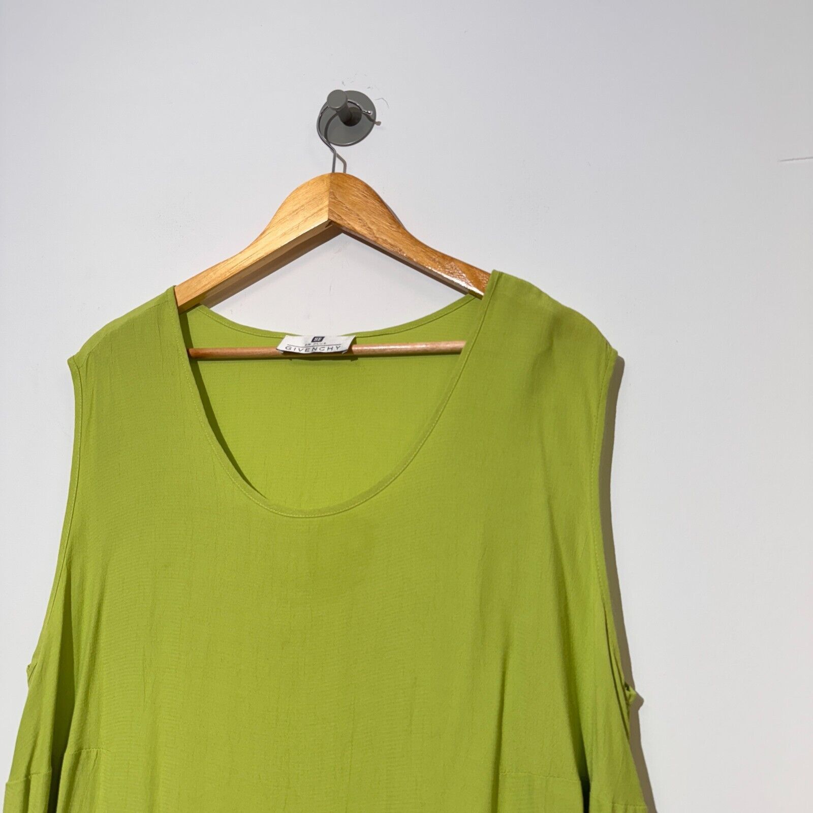 Givenchy × Vintage Vintage Givenchy Unisex Green Viscose Dress Size 18W Size L / US 10 / IT 46 - 4 Thumbnail