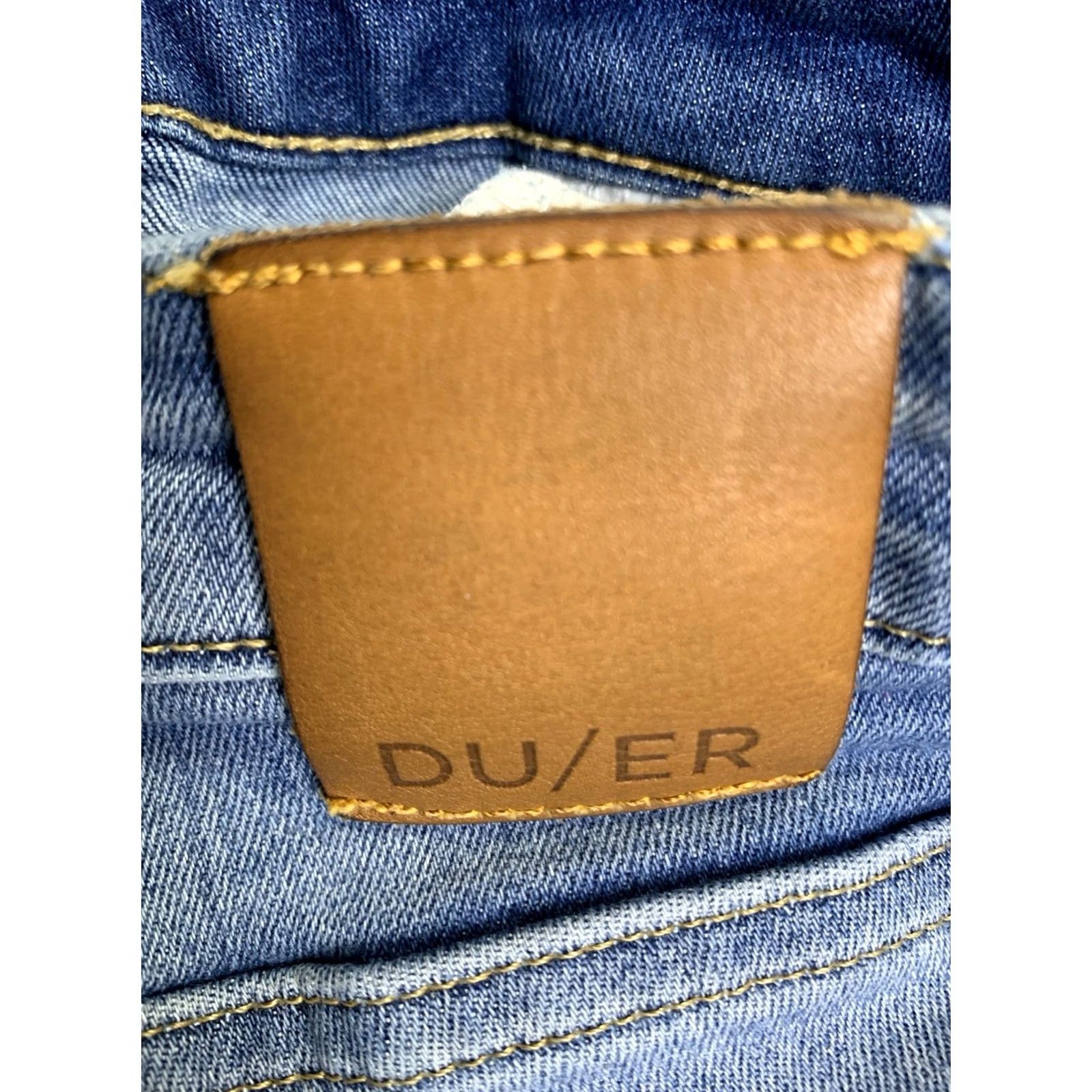 DUER DUER Jeans Mens 29x28 Blue Performance Denim Y2K Dark Wash Regular Fit 5-Pocket Button Zip Size US 29 - 5 Thumbnail