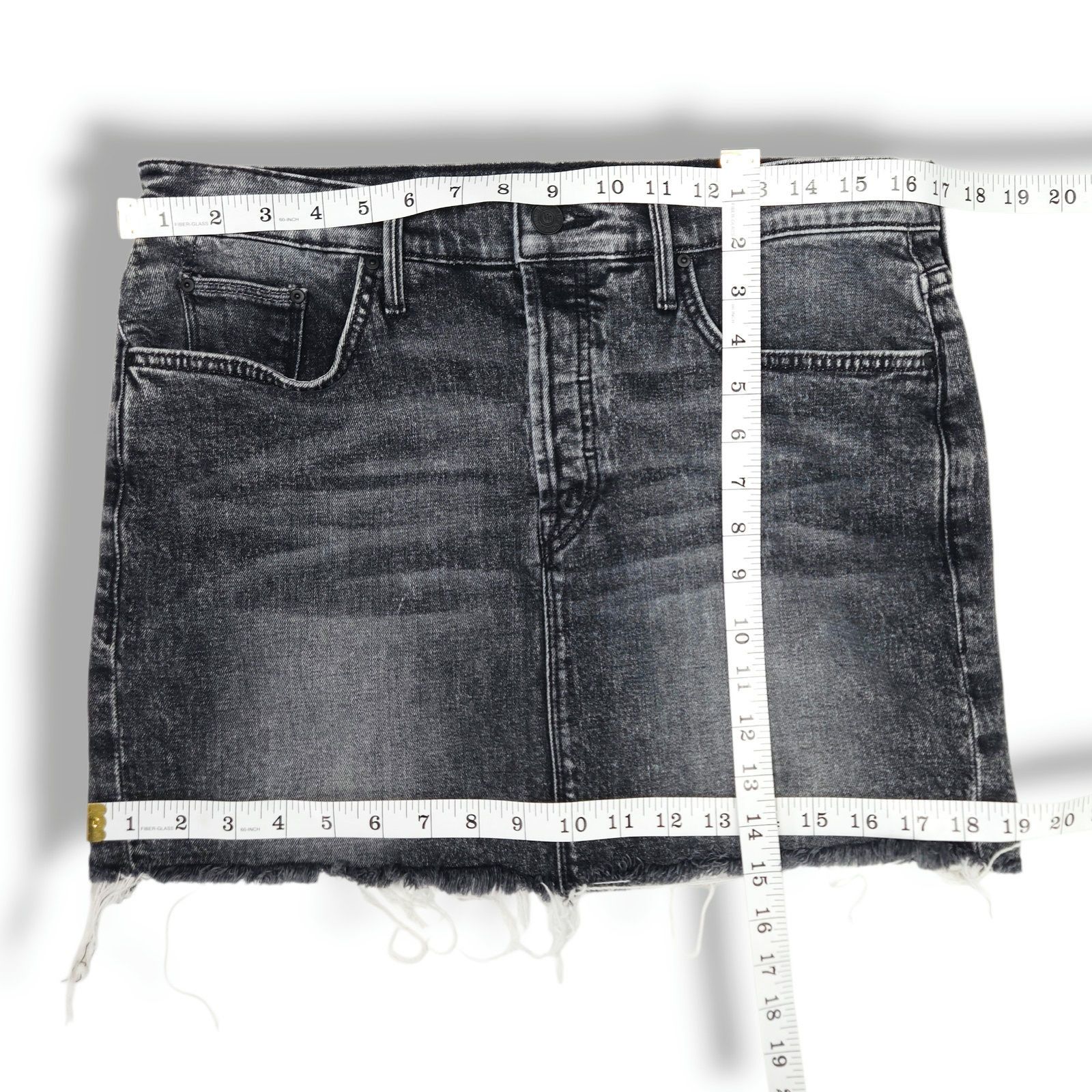 MOTHER Mother The Vagabond Mini Fray Denim Skirt Button Fly 30 Size 30" / US 8 / IT 44 - 10 Thumbnail