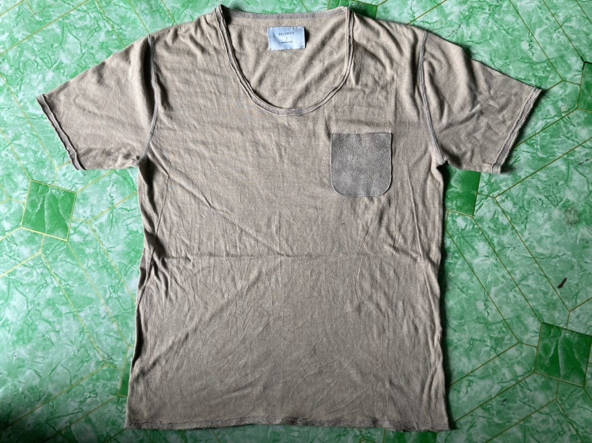Designer × Japanese Brand × STUDIOUS Studious Genuine leather Pocket Tee Size US L / EU 52-54 / 3 - 1 Thumbnail
