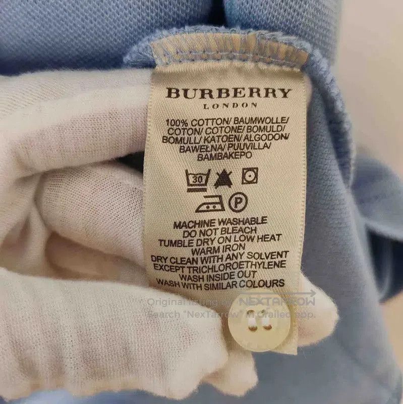 Burberry Burberry Light Blue Cotton Polo Shirt for Men. Size US L / EU 52-54 / 3 - 5 Thumbnail
