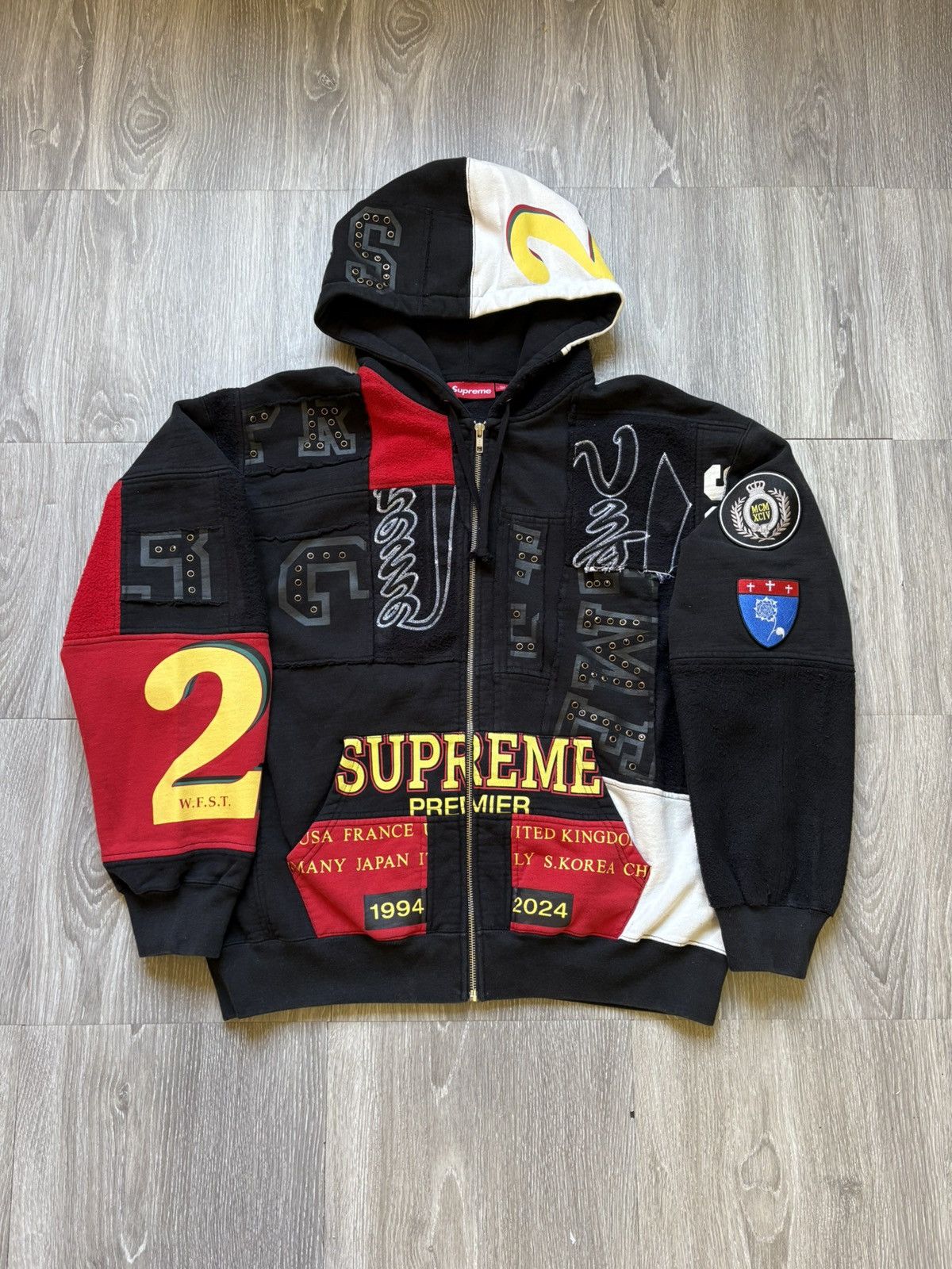 Supreme Supreme Patchwork Black Hoodie SS25 Size US L / EU 52-54 / 3 - 1 Thumbnail