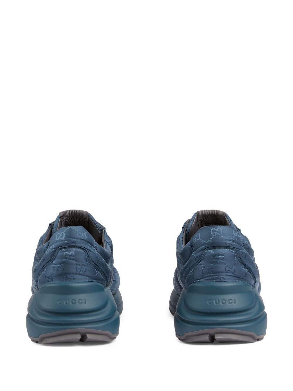 Gucci o1mt1gz0225 GG Rhyton Low-Top Sneakers in Blue Size US 11.5 / EU 44-45 - 3 Thumbnail