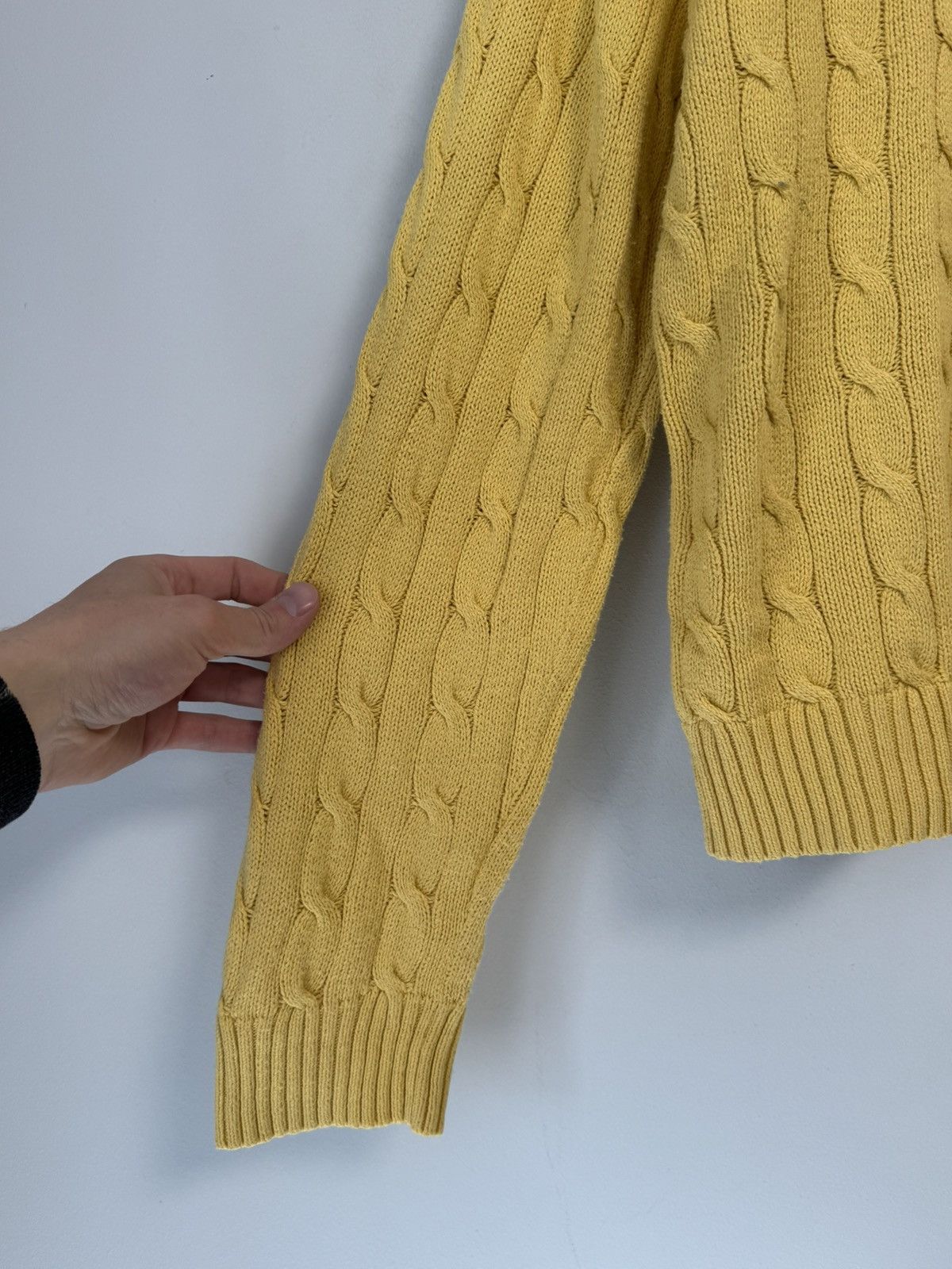 Polo Ralph Lauren Polo Ralph Lauren Men's Lambswool Sweater Yellow Cable Knit Size US XL / EU 56 / 4 - 7 Thumbnail