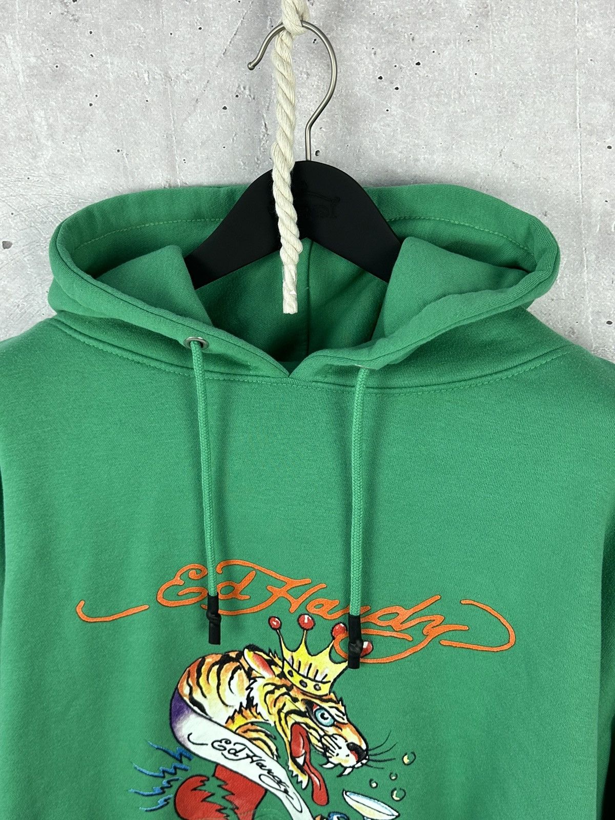 Ed Hardy Ed Hardy Missguided Green Cropped Logo Cotton Women’s Hoodie Size L / US 10 / IT 46 - 5 Thumbnail