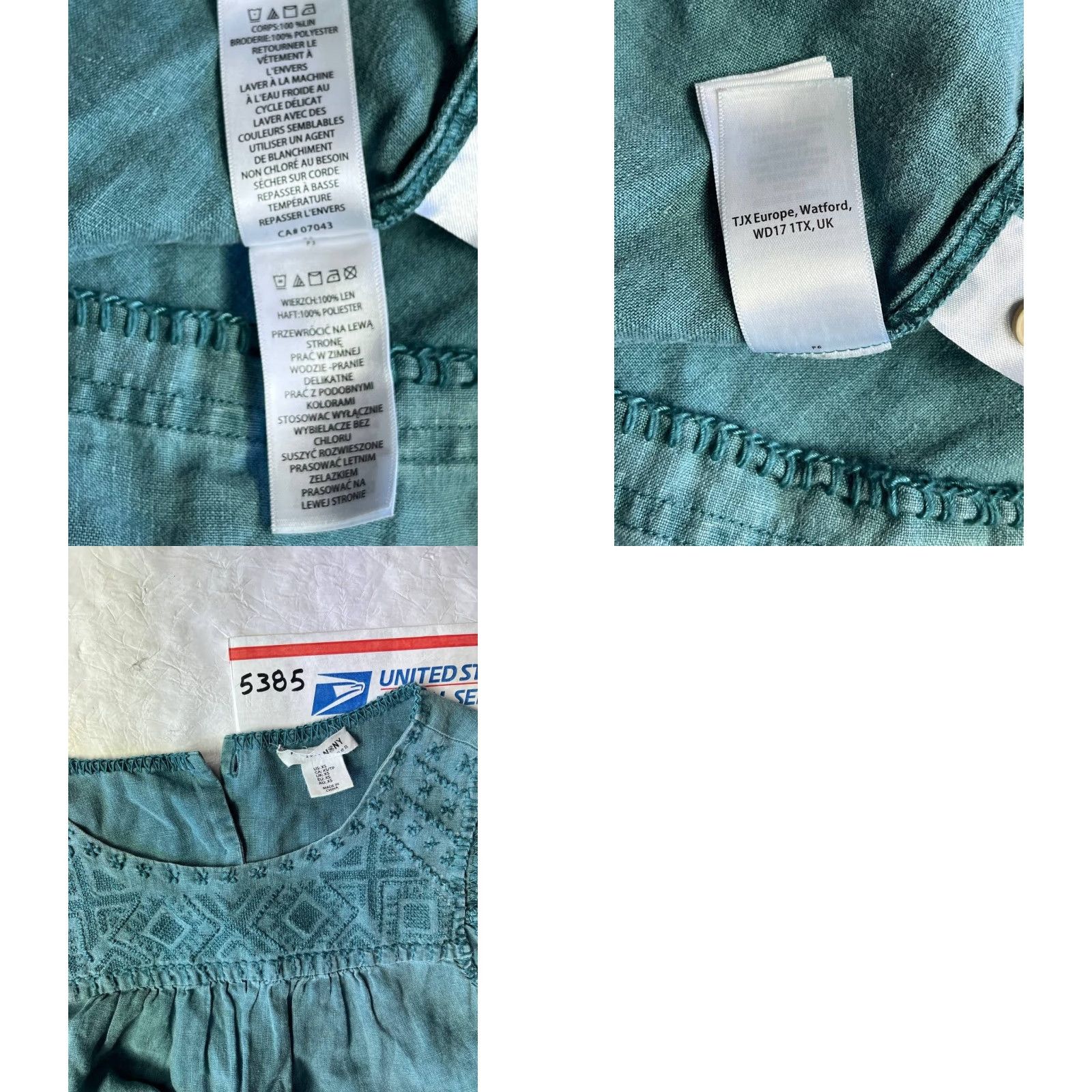 Vintage Artisan NY 100% Linen Blue Sleeveless Shift Dress Size XS Size XS / US 0-2 / IT 36-38 - 8 Thumbnail