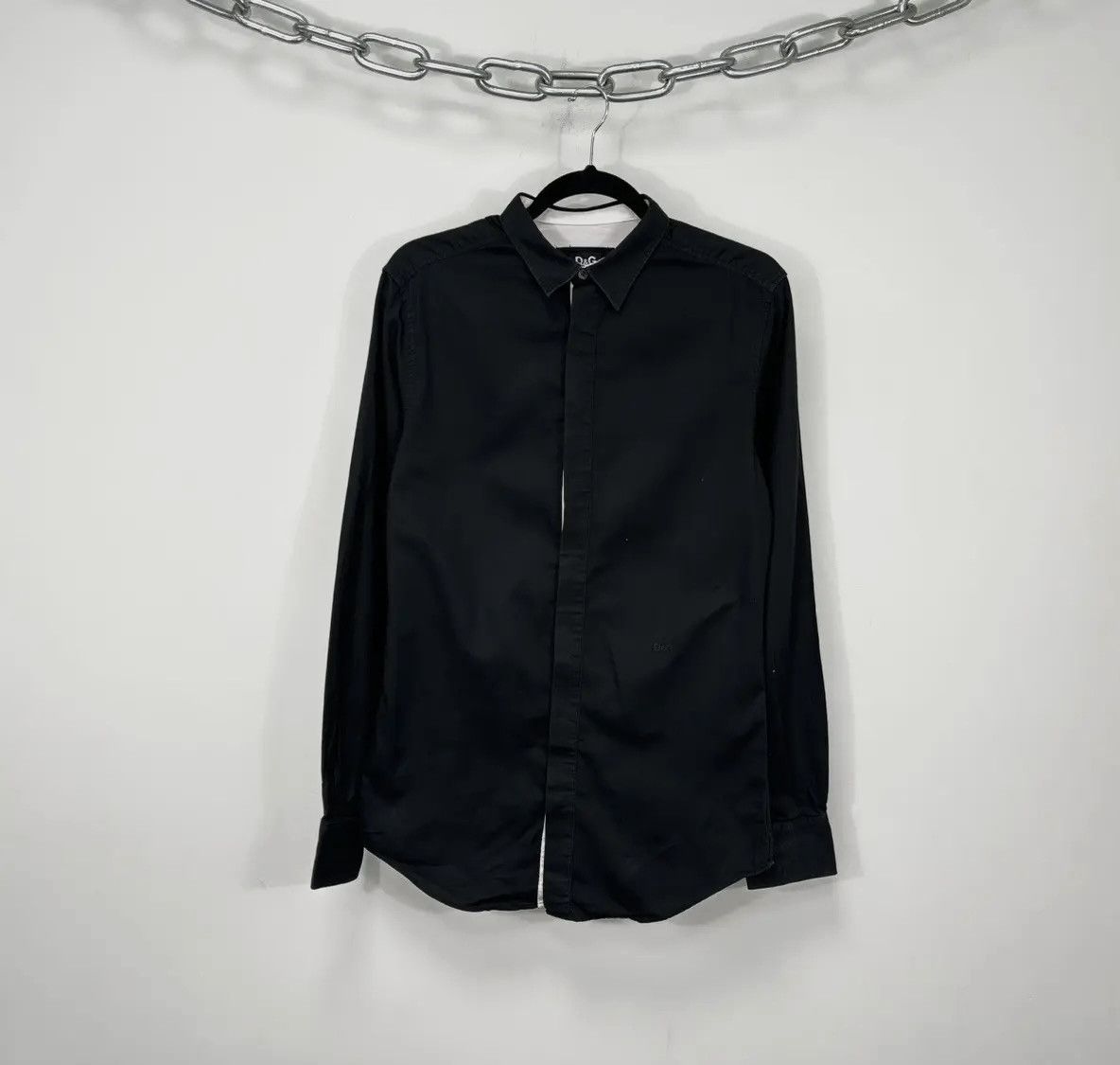 Dolce & Gabbana × Vintage Vintage Dolce & Gabbana Men's Formal Black Button Up Shirt Size US S / EU 44-46 / 1 - 1 Thumbnail