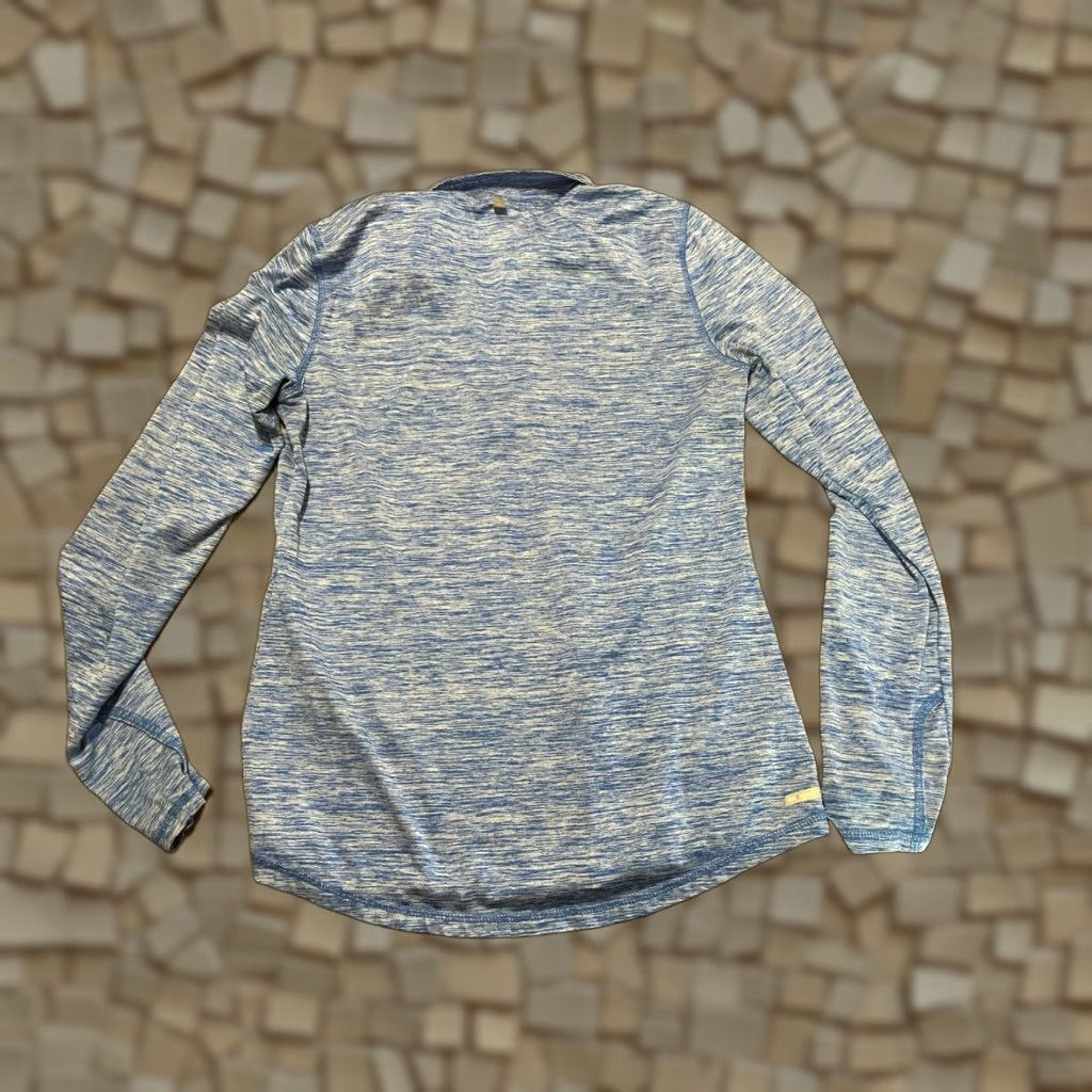 Vintage Danskin Now Shirt Womens Size Small Blue 1/4 Zip Up Semi-Fitted Long Sleeve Pullover Casual Modern Striped Collar Size S / US 4 / IT 40 - 1 Thumbnail
