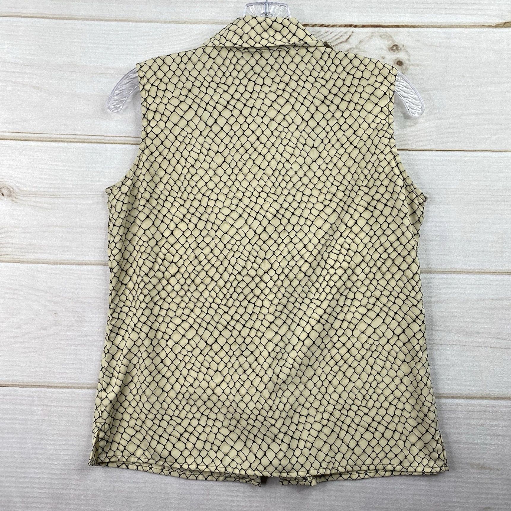Vintage Notations Shirt Womens Size S Petite Reptile Snake Print Cream Sleeveless Office Size S / US 4 / IT 40 - 7 Thumbnail