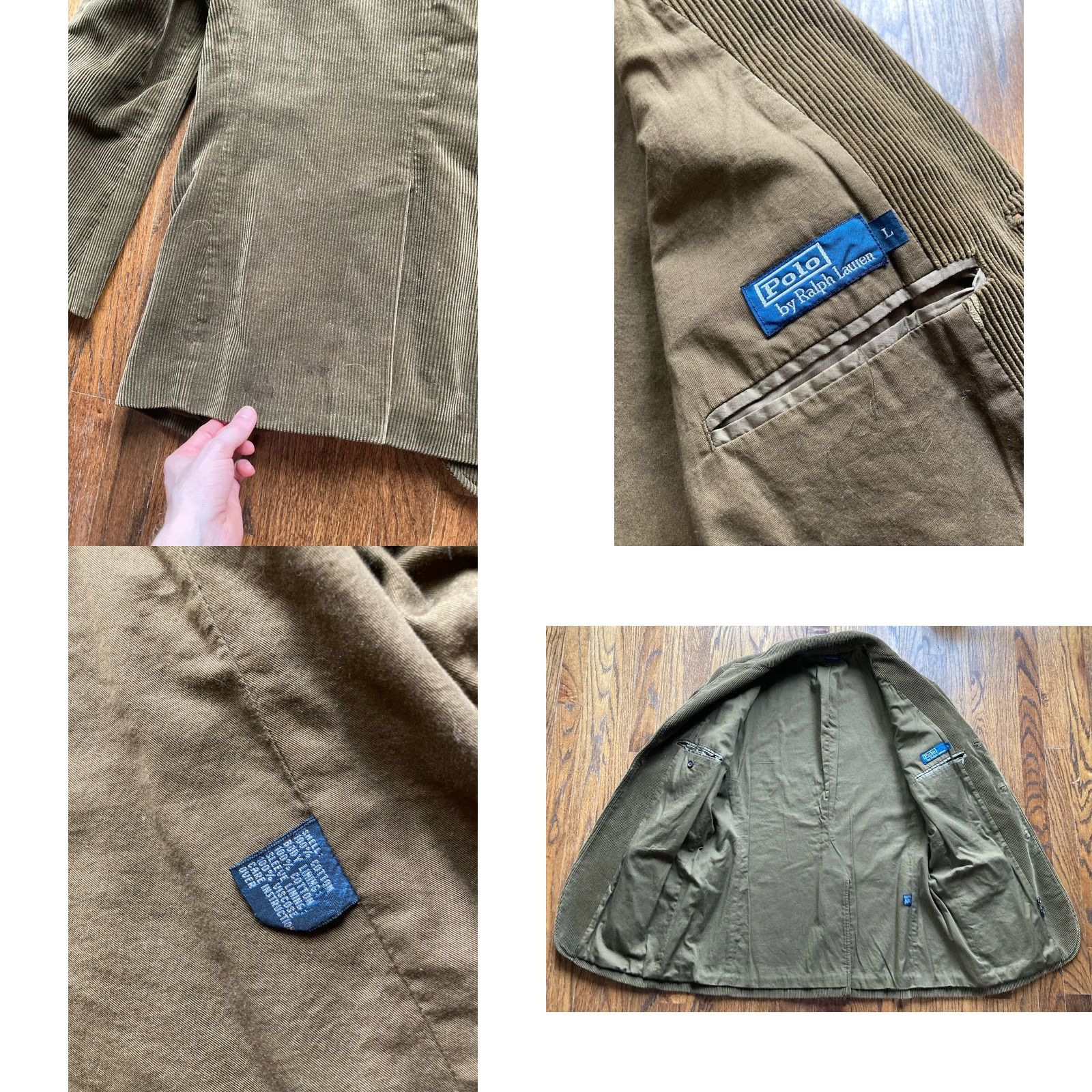 Polo Ralph Lauren VINTAGE Polo Ralph Lauren Jacket Mens L Green VTG Corduroy Blazer Button Thick Academia Size US L / EU 52-54 / 3 - 8 Thumbnail